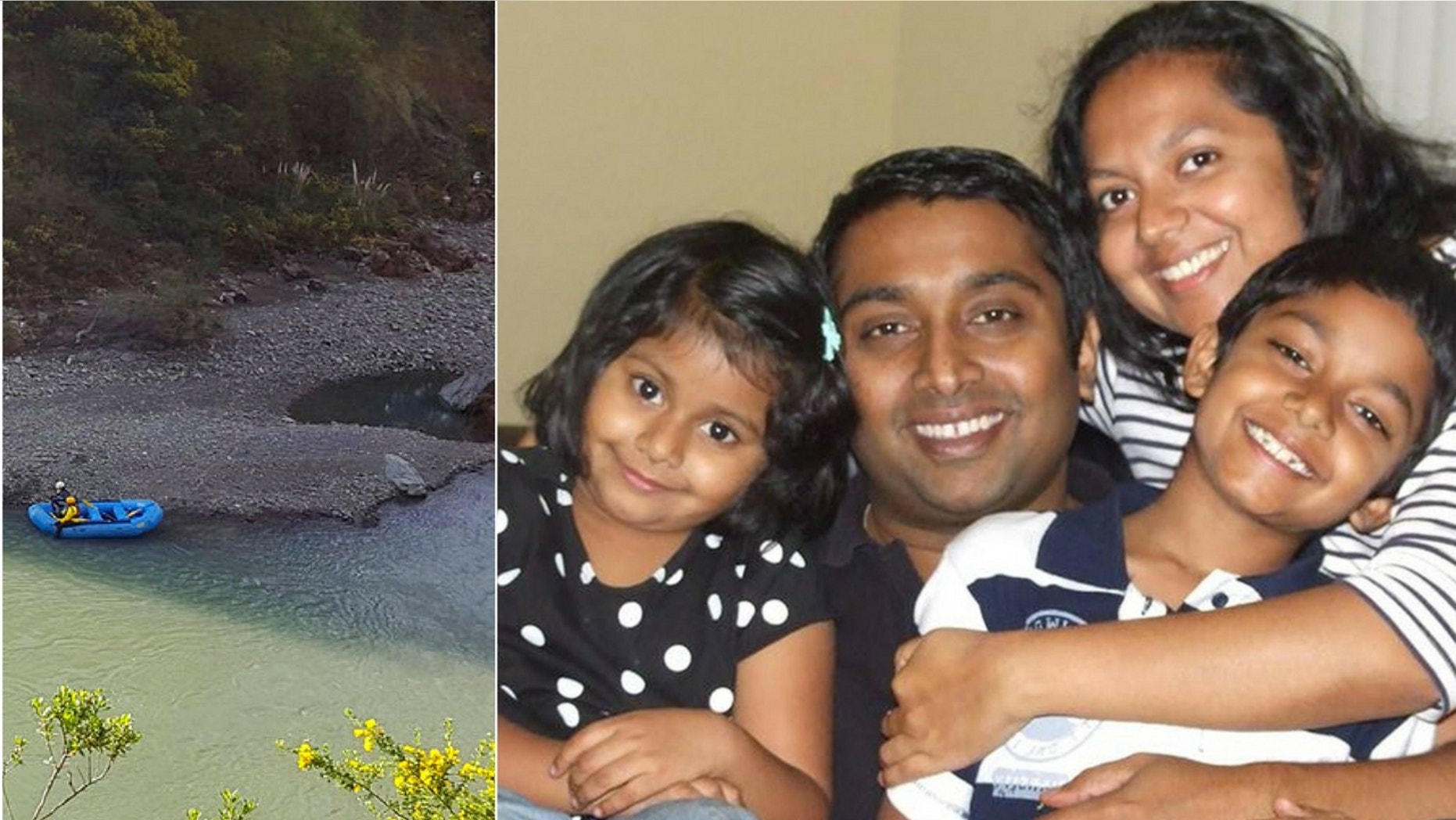 The bodies of Soumya Thottapilly, 38 (left); Sandeep Thottapilly, 41 (middle); Saachi Thottapilly, 9 (right) have been since they were reported missing on April 8. Police are still searching for 12-year-old Siddhant Thottapilly (lower left).
