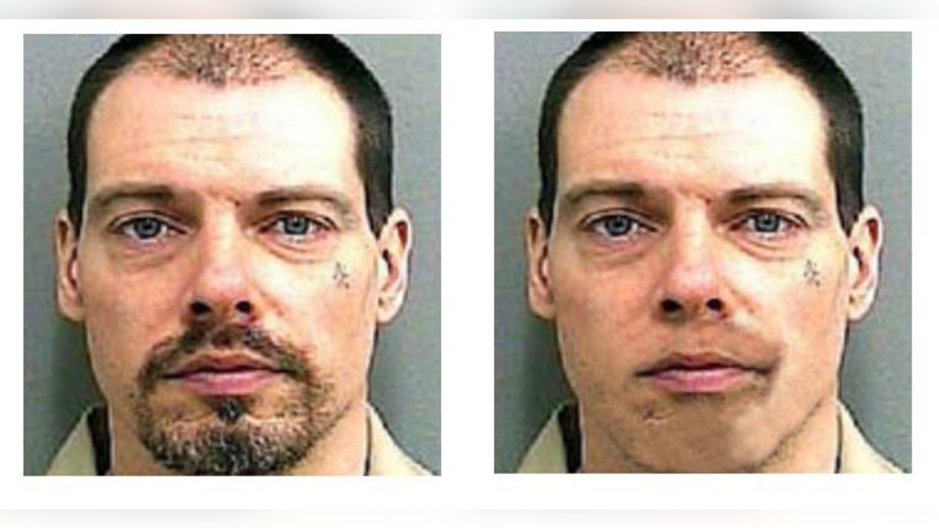 These undated photos provided by Barnegat Police Department shows Arthur Buckel. Corrections officials say the minimum security inmate was missing when guards at Bayside State Prison in the southern New Jersey town of Hammonton performed a count Tuesday, May 3, 2016. (Barnegat Police Department via AP)