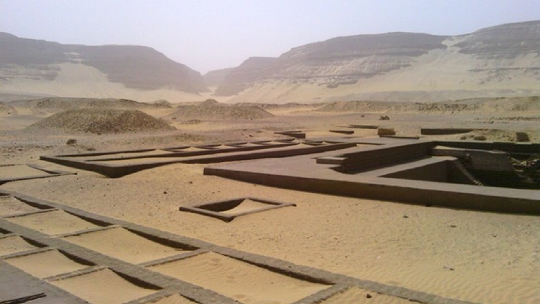 Monumental tombs of the Royal Cemetery at Abydos, Upper Egypt, where the First Dynasty kings of Egypt are buried.
