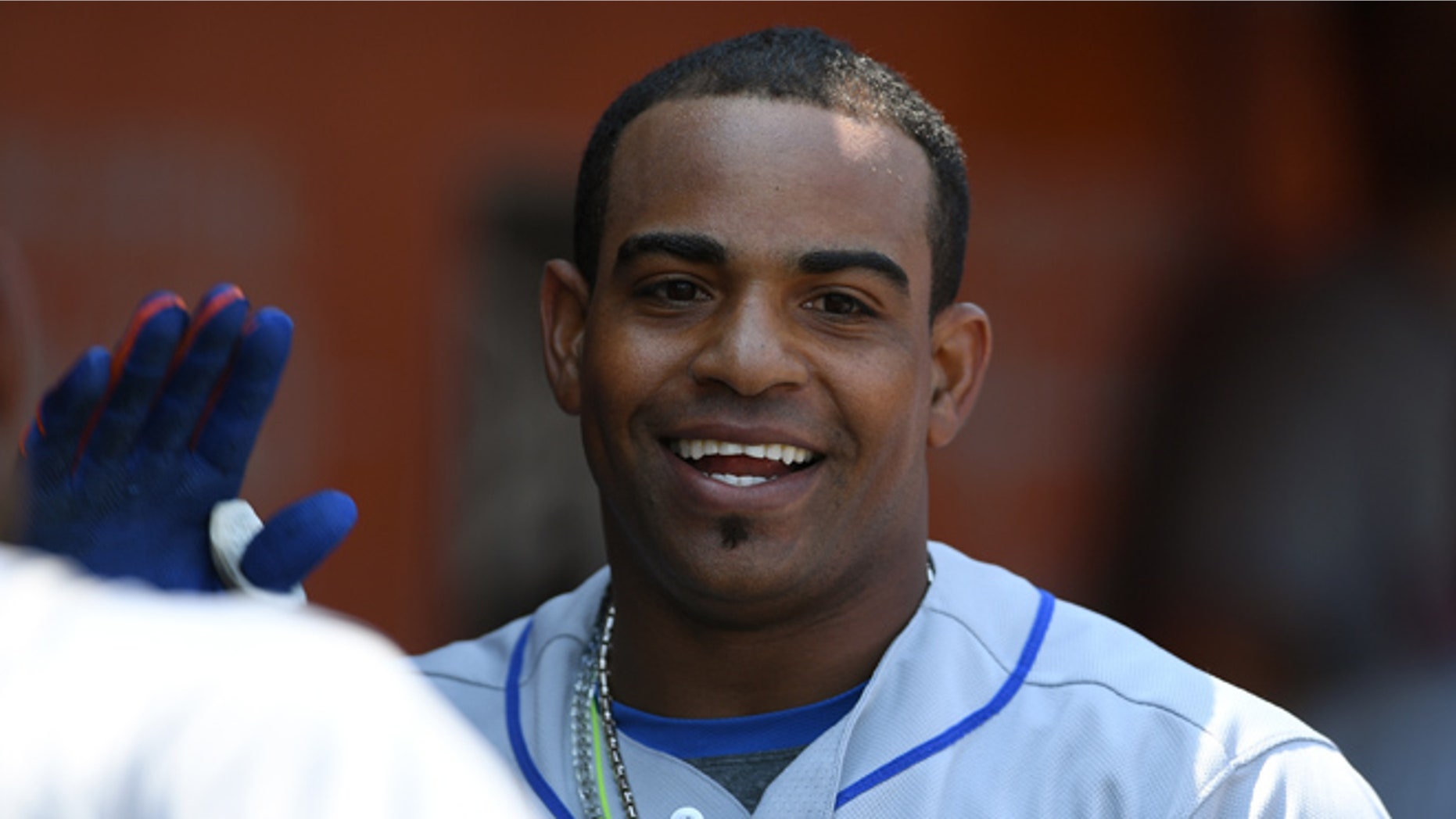 Yoenis Cespedes of the New York Mets on August 20, 2016 in San Francisco, California.