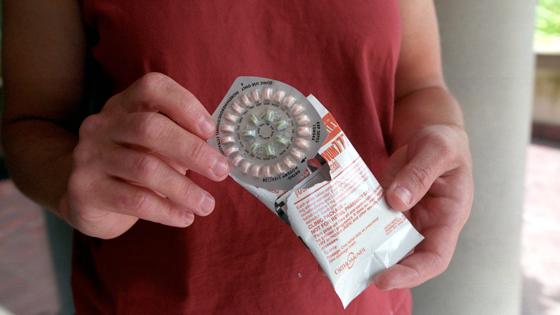 390565 01: A woman holds prescription contraceptives June 13, 2001 in Seattle, Washington. A federal judge ruled on that Bartell Drug Co., which operates 50 drug stores in the Seattle region must pay for prescription contraceptives, like the birth control pills shown here, for its female employees. The class-action suit was brought against Bartell Drug Co. by Jennifer Erickson, a 27 year-old pharmacist with the company, and may lead employers across the country to do the same. (Photo by Tim Matsui/Getty Images)