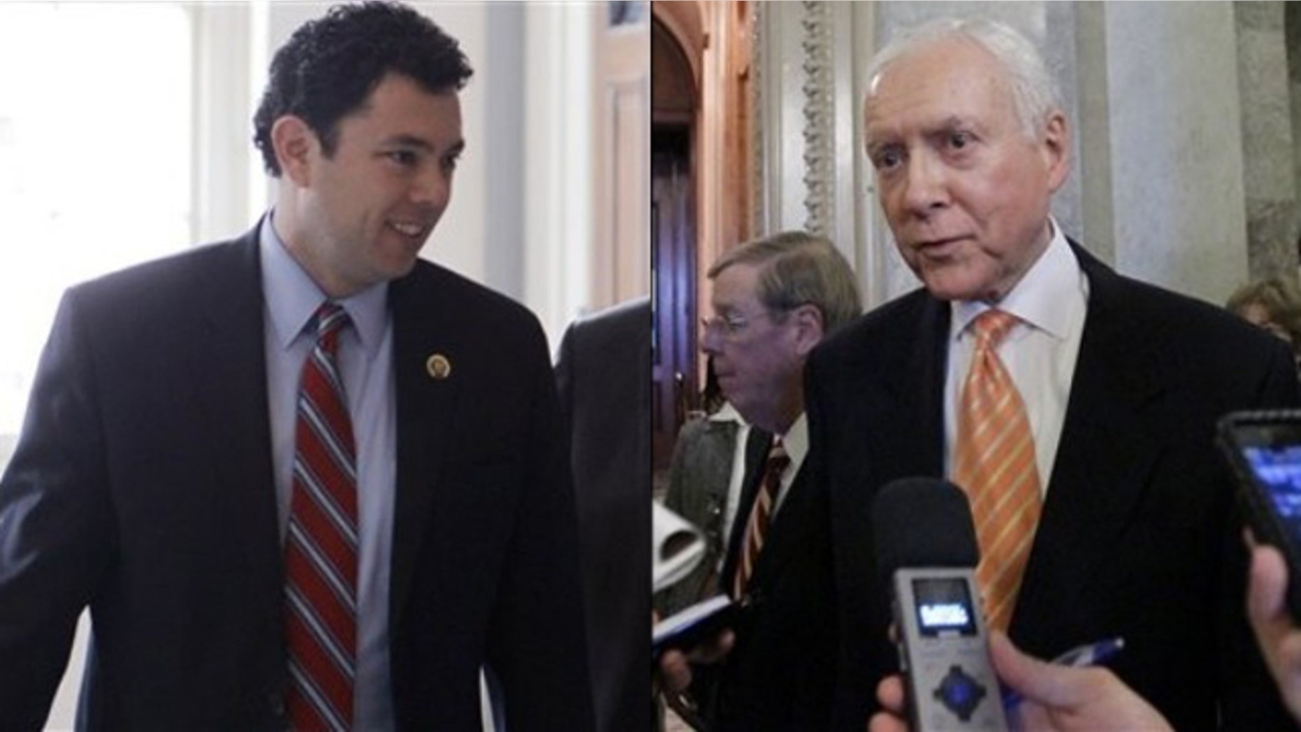 Shown here are Rep. Jason Chaffetz, left, and Sen. Orrin Hatch.