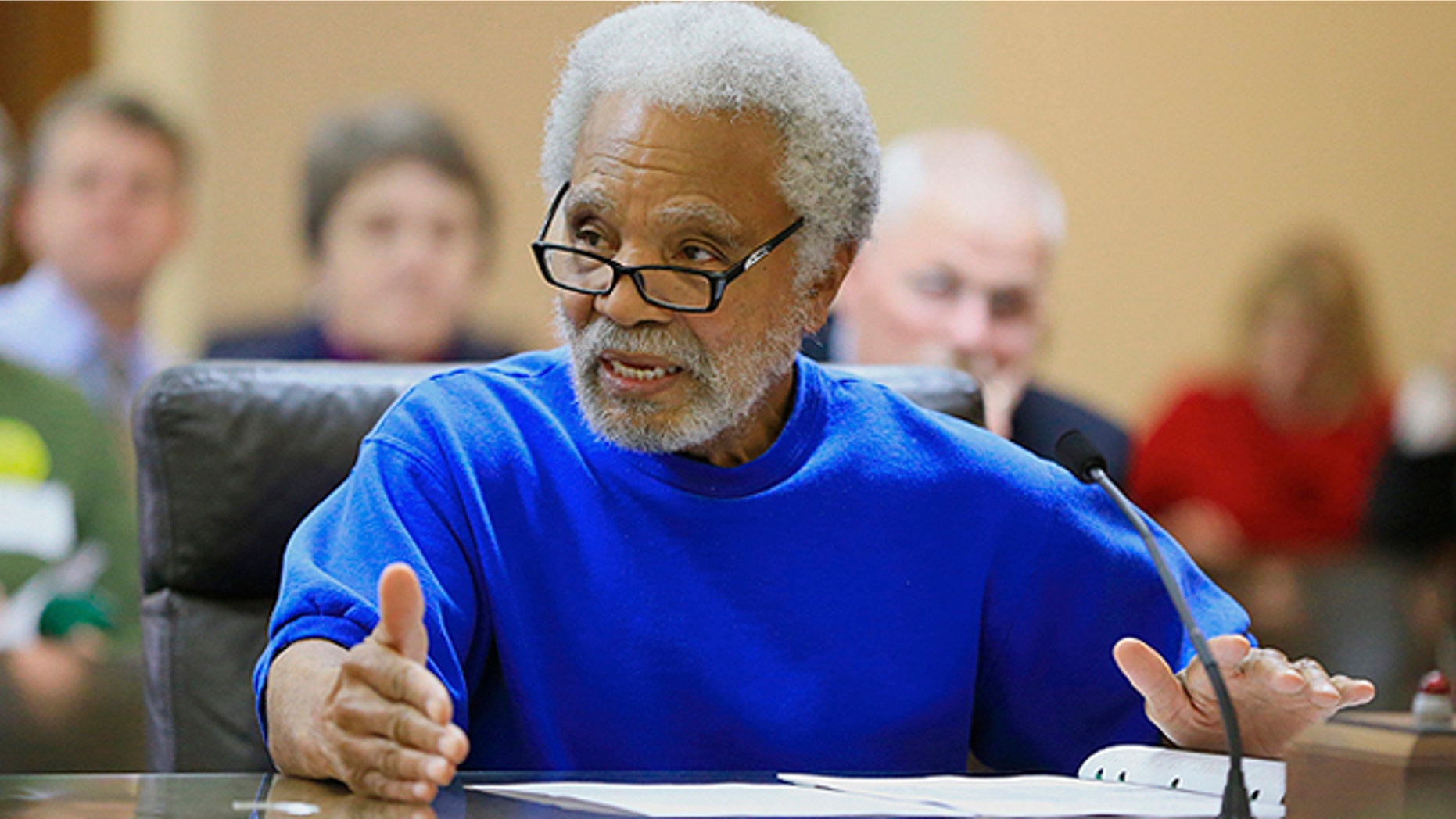 March 4, 2015: Nebraska State Sen. Ernie Chambers speaks at a hearing before the Judiciary Committee in Lincoln, Neb.