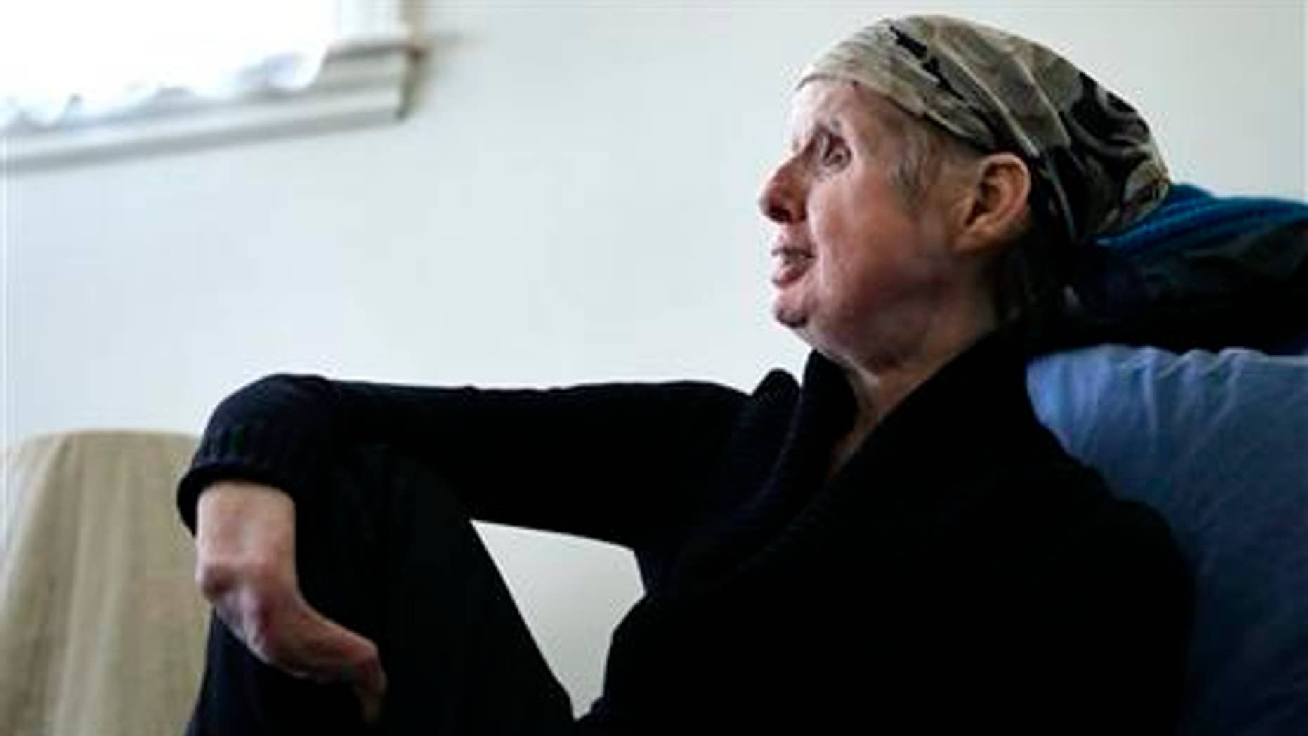 Feb. 20, 2015: In this photograph, Charla Nash sits in her favorite chair at her second-story apartment in Boston.