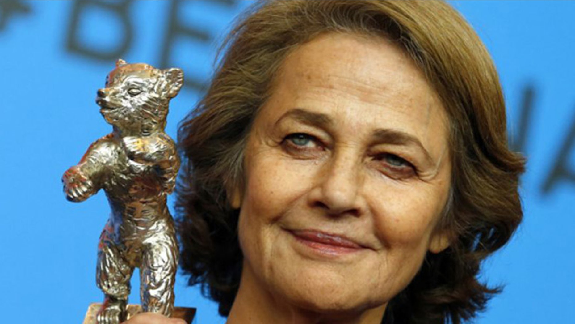 Feb. 14, 2015. Charlotte Rampling holds the Silver Bear for Best Actress for her role in 45 years after the award ceremony at the 2015 Berlinale Film Festival in Berlin, Germany. (The Associated Press)