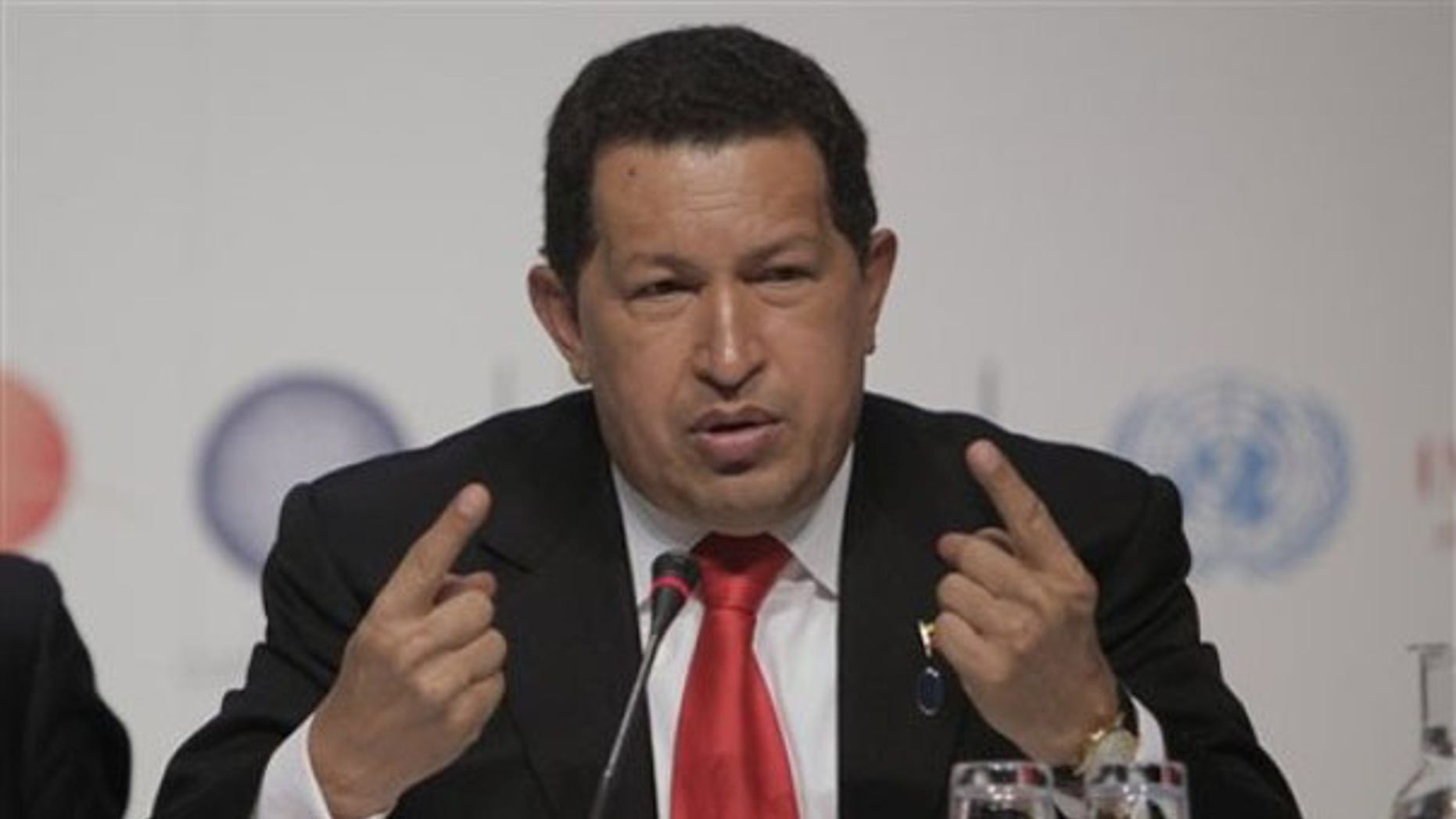 Dec. 18: Venezuela's President Hugo Chavez reacts during a press conference at the U.N. Climate Conference in Copenhagen. (AP Photo)