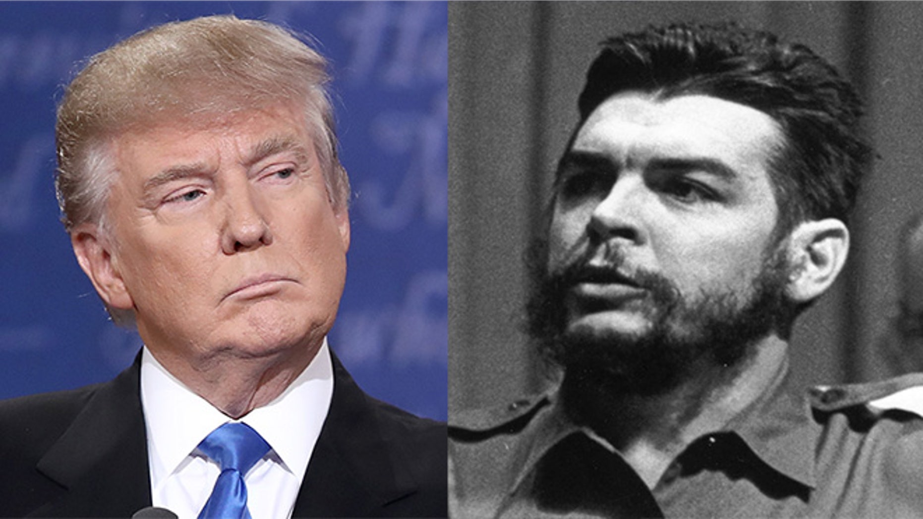 Donald Trump, left; Che Guevara, right.