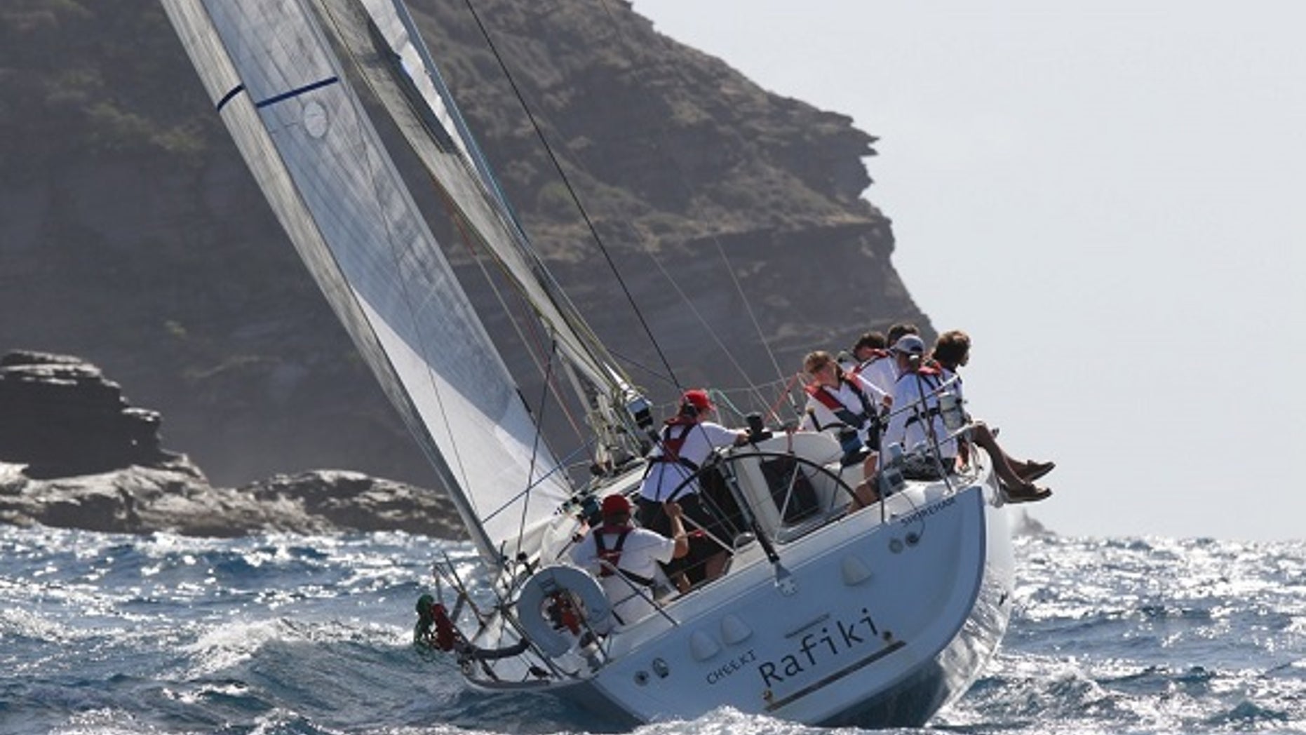 The crew of the Cheeki Rafiki was returning from Antigua Sailing Week in the Caribbean when the 40-foot vessel started taking on water amid poor weather conditions roughly 1,000 miles east of Cape Cod, Mass., on Thursday. UK charter company Stormforce Coaching said it was “devastated” that the search ended without locating the four sailors. (Tim Wright/Antigua Sailing Week)