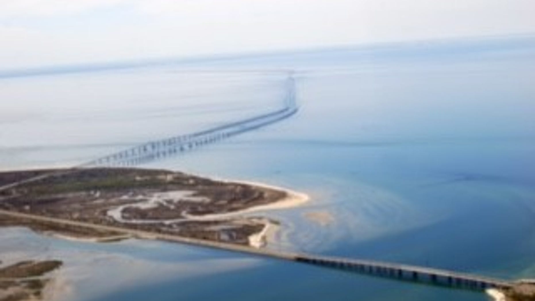 The Chesapeake Bay Bridge-Tunnel.