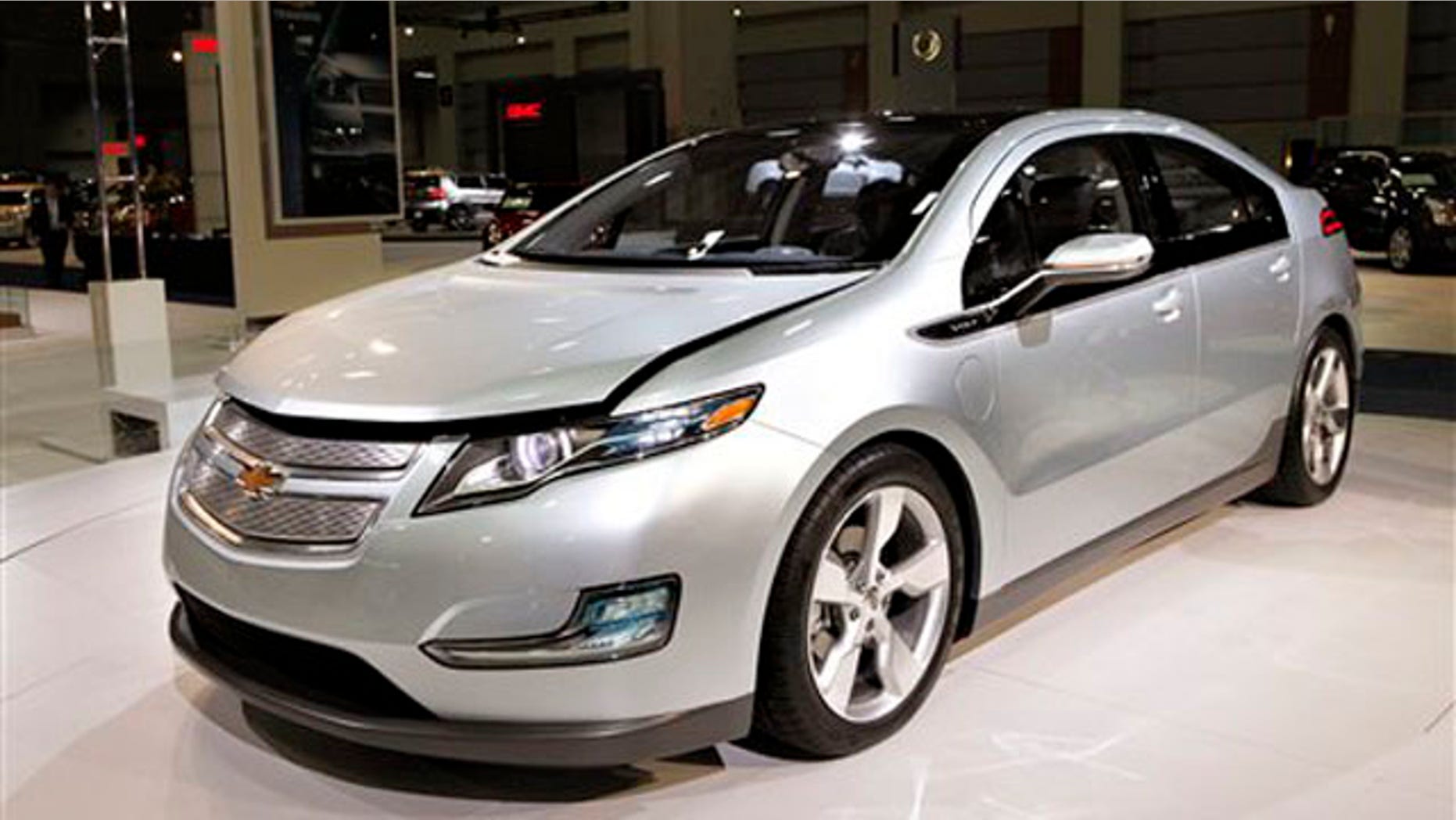 In this Jan. 26, 2010 file photo, the Chevy Volt appears on display at the Washington Auto Show, in Washington.
