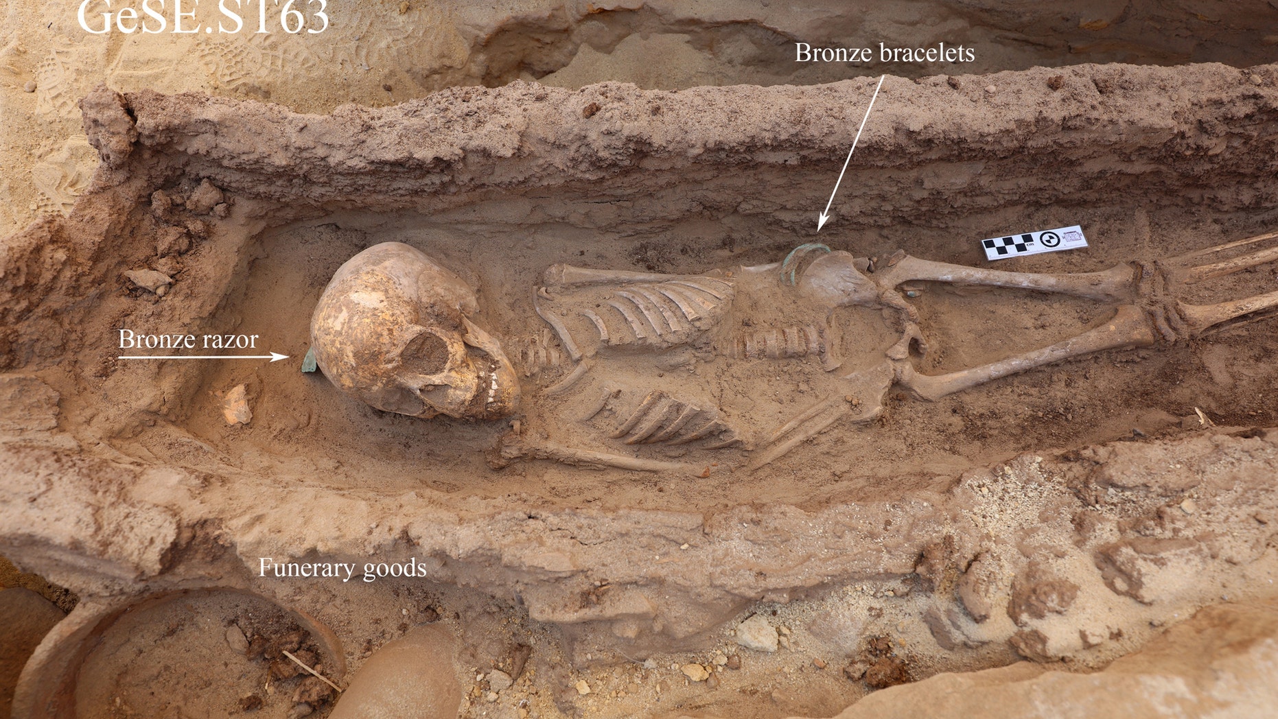 One of the child burials discovered at Gebel el Silsila, dubbed 'ST63' by archaeologists (Copyright: Gebel el Silsila Project)