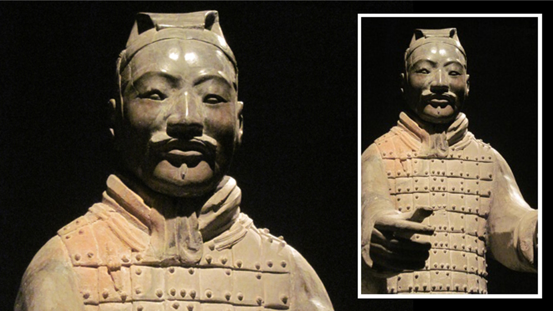 An army of clay warriors guards the tomb of China's first emperor, Qin Shi Huang, who died in 210 BC. The tomb is still under excavation near Xi'an, China.