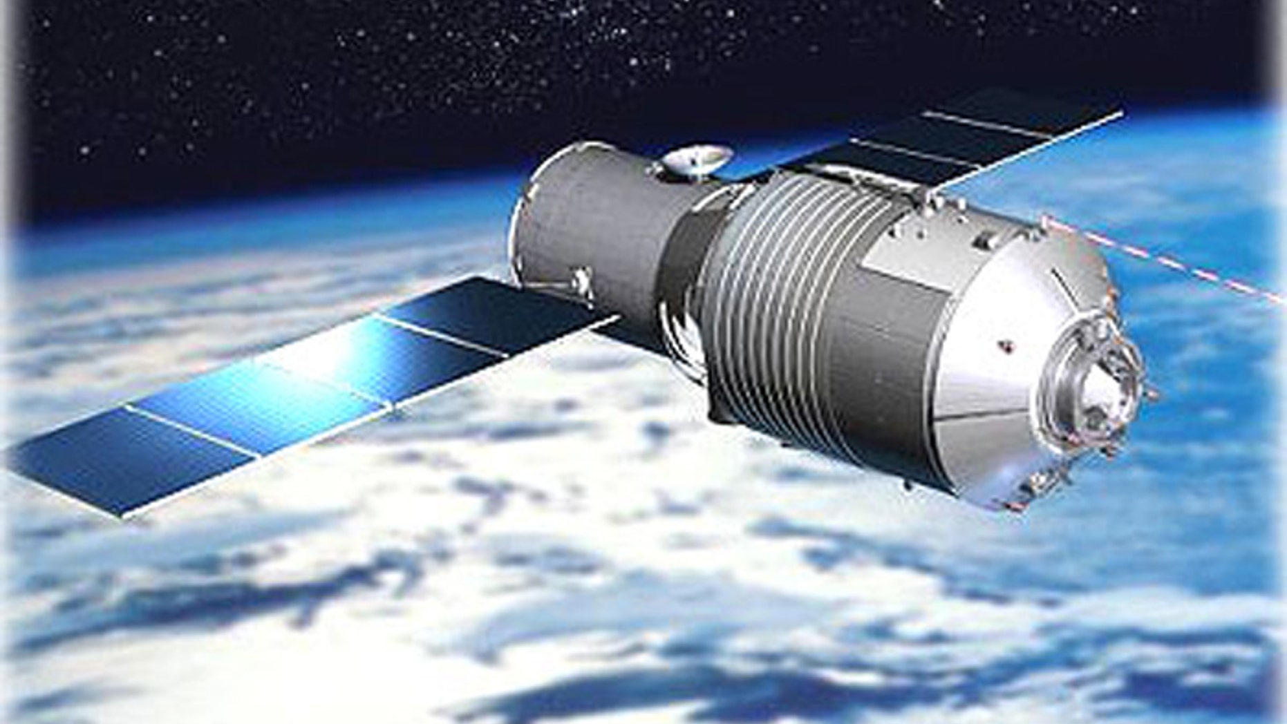 An artist's illustration of China's Tiangong-1 space lab, which is expected to fall back to Earth in early 2018.