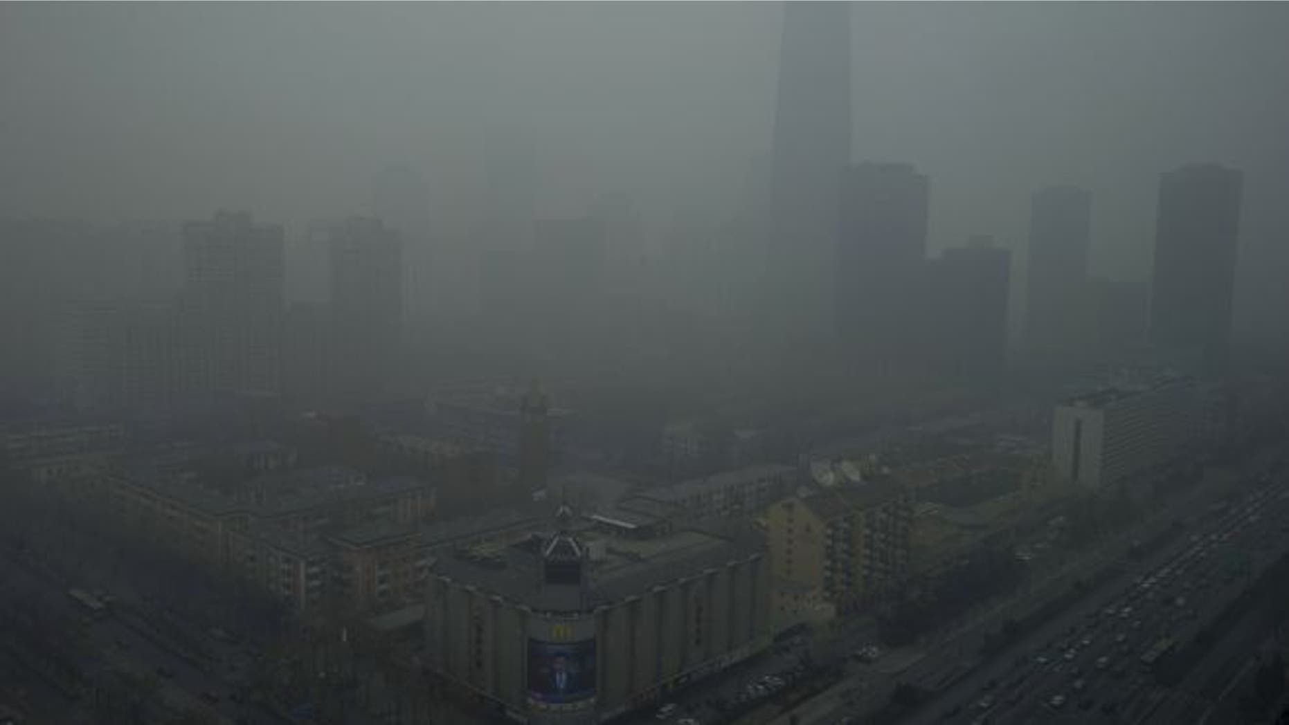 Jan. 13, 2013: Skyscrapers are obscure by heavy haze in Beijing.