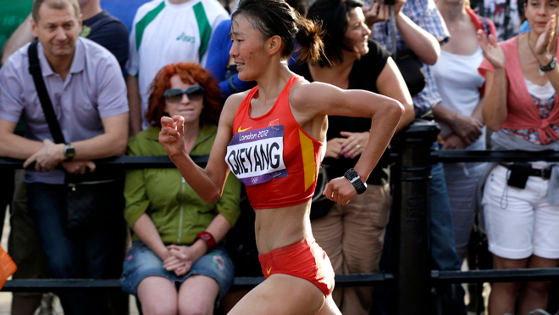 Aug. 11: China's Qieyang Shenjie competes in the women's 20-kilometer race walk at the 2012 Summer Olympics.