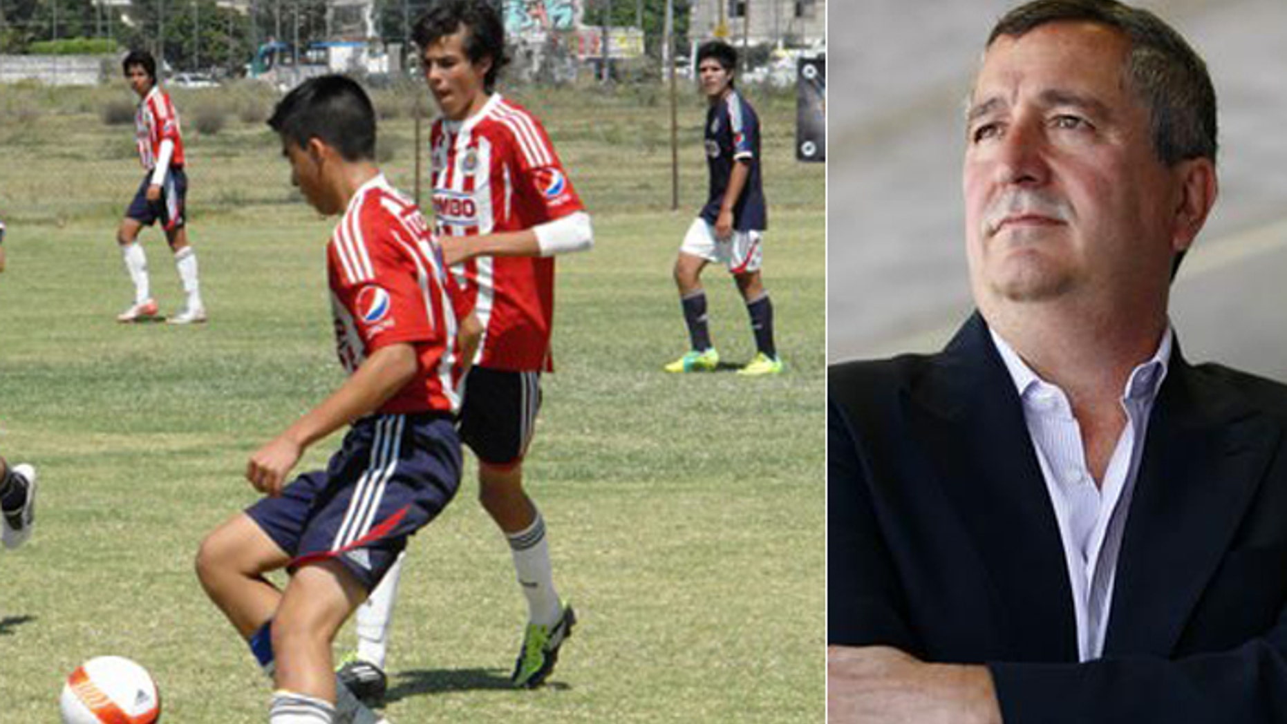Billionaire Jorge Vergara (r.) is accused of "Mexicanizing" his LA soccer club, even down to the youth leagues it supports. (AP)