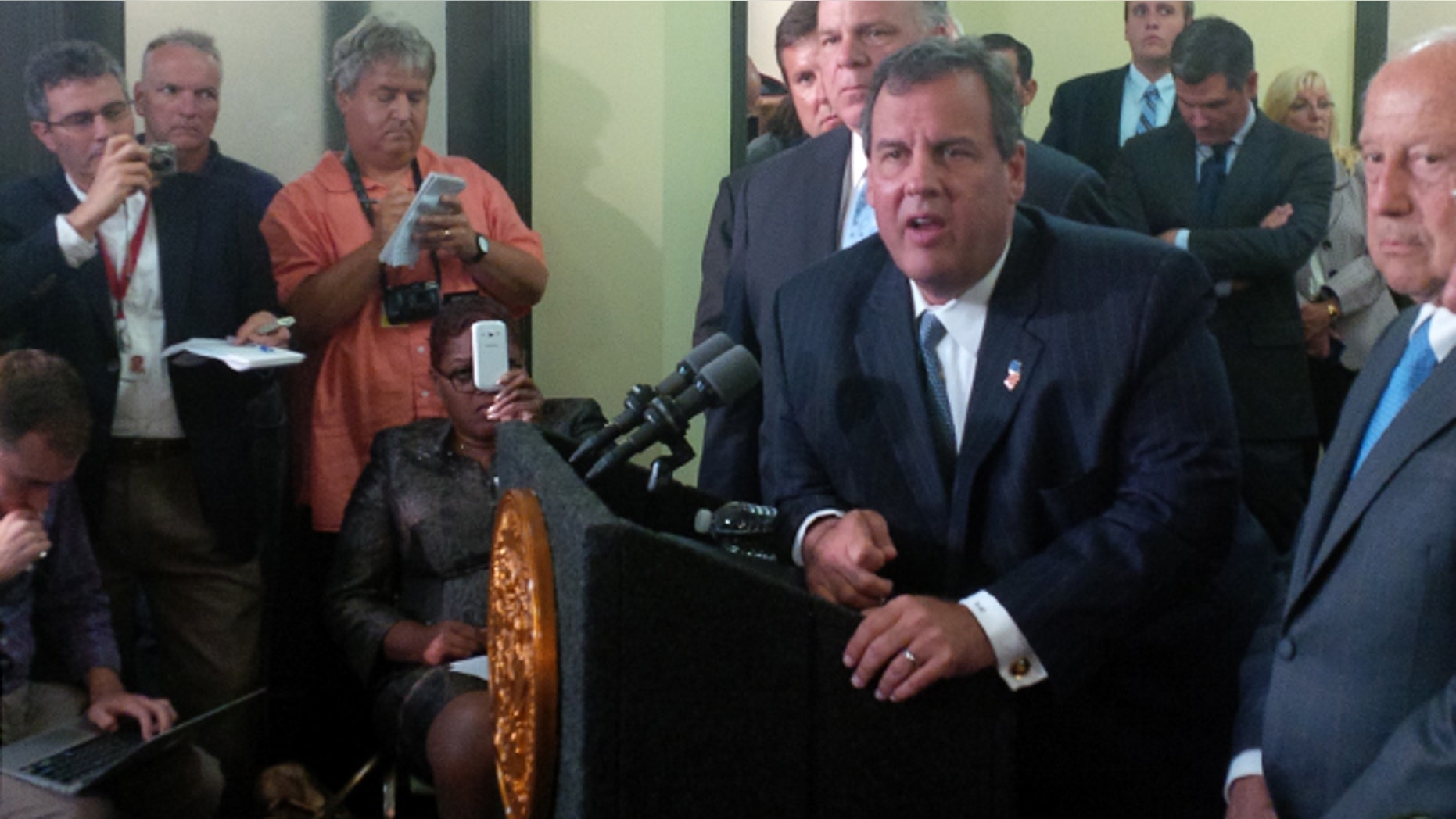 Sept. 8, 2014: New Jersey Gov. Chris Christie talks after a summit in Atlantic City, N.J., on how to help the resort after casino closings.