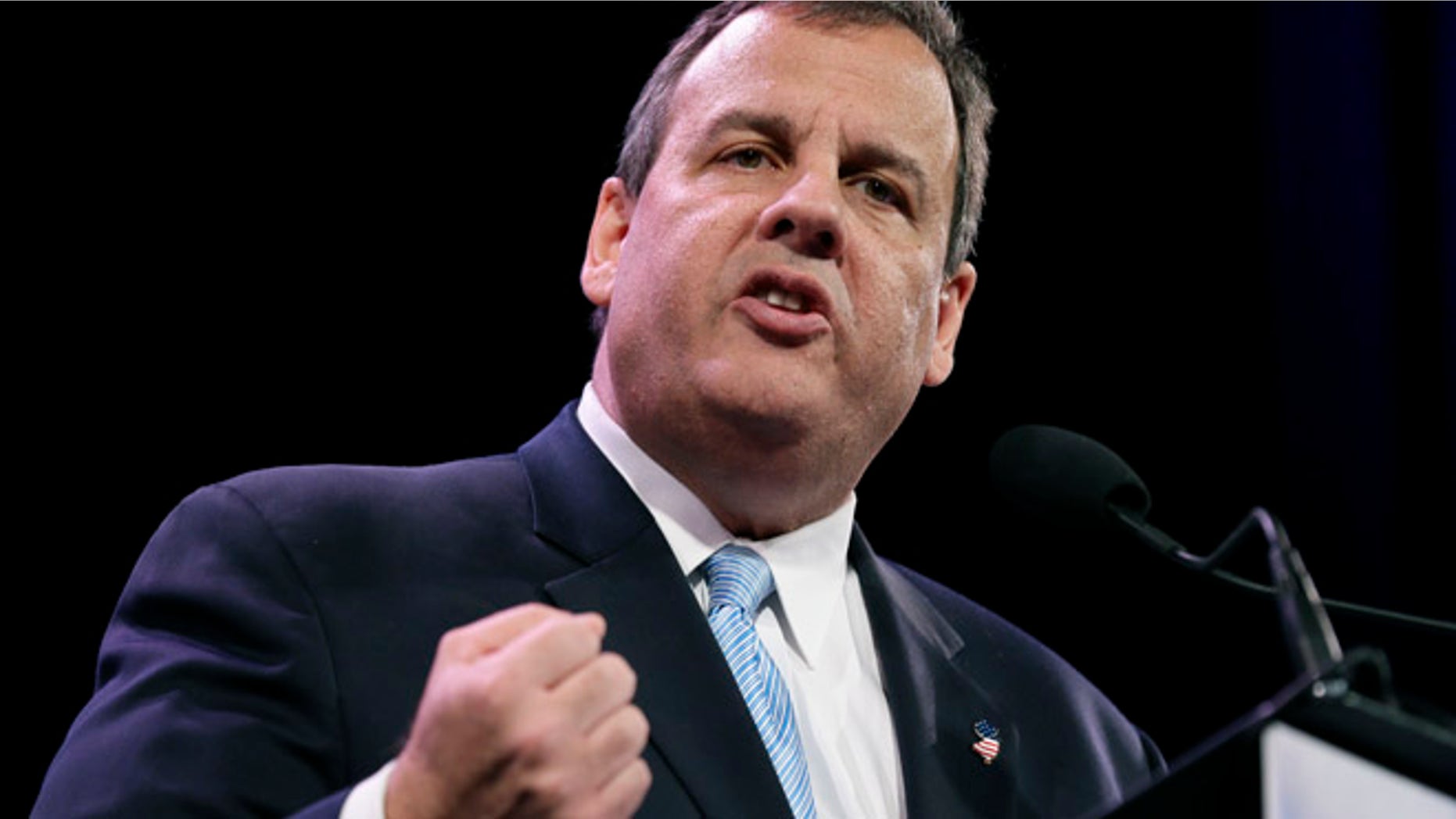 Jan. 24, 2015: New Jersey Gov. Chris Christie speaks during the Freedom Summit in Des Moines, Iowa. (AP)