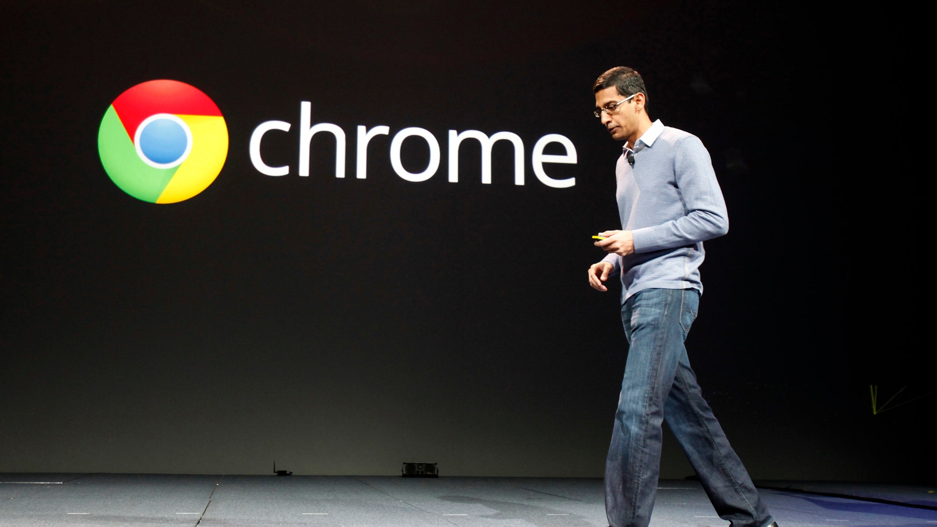 File photo: Sundar Pichai, former senior vice president of Google Chrome and current Google CEO, speaks during Google I/O Conference at Moscone Center in San Francisco, California June 28, 2012. (REUTERS/Stephen Lam)