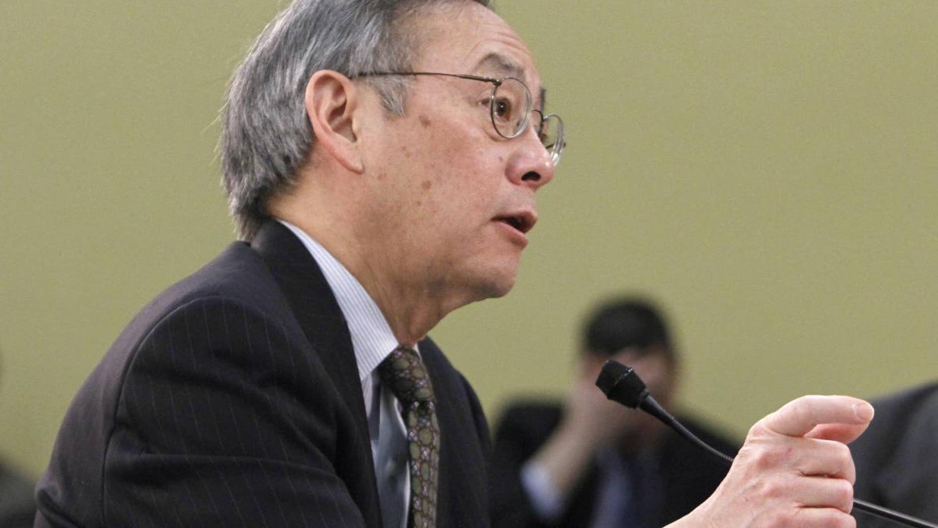 Energy Secretary Steven Chu testifies on Capitol Hill in Washington, Tuesday, March 15, 2011, before the House subcommittee on Energy and Water Development, and Related Agencies. (AP Photo)