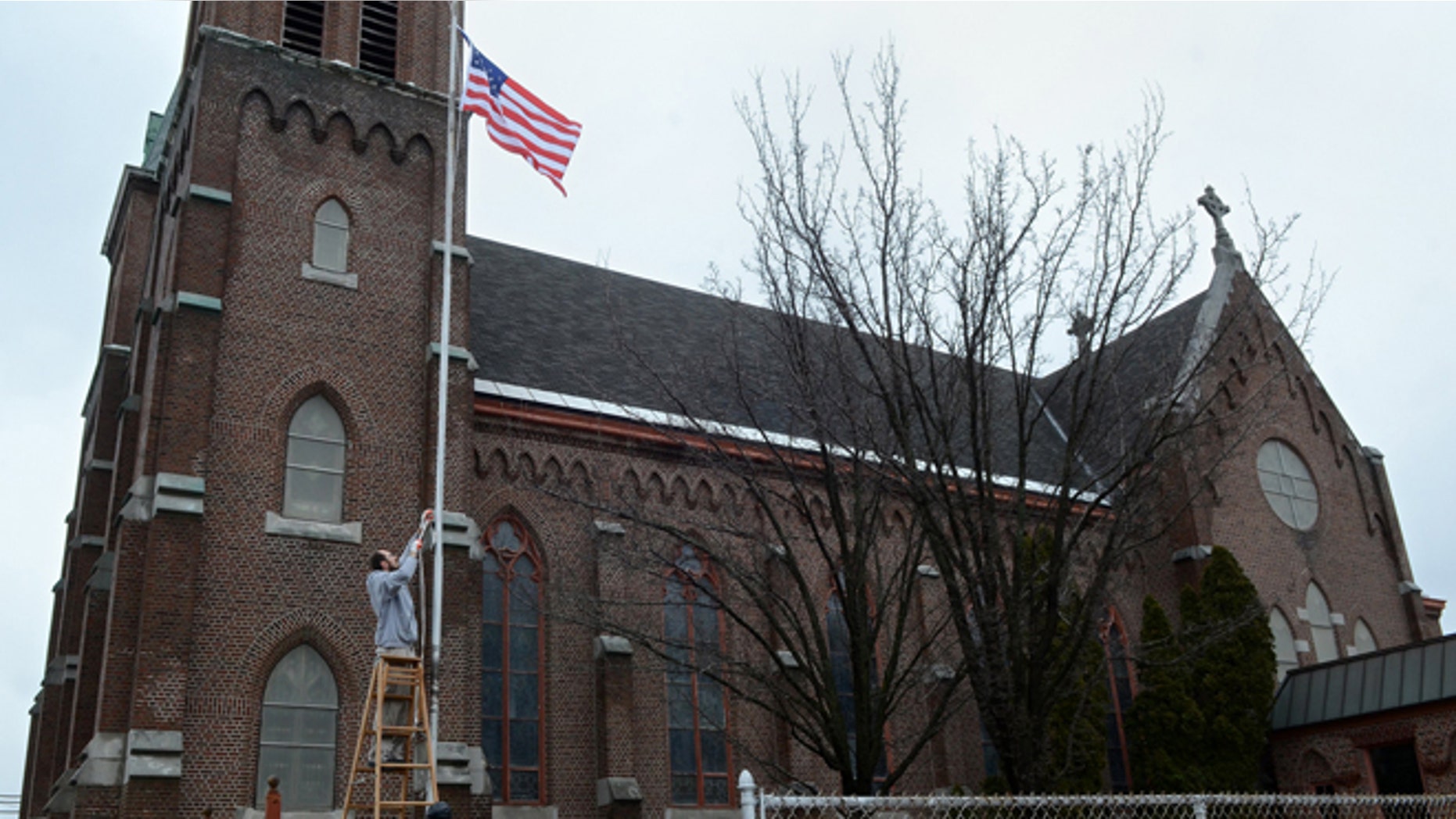 March 30, 2014: This photo shows the former Holy Trinity Roman Catholic Church in Syracuse, N.Y. The church will soon be called Masjid Eisa Ibn Marya - The Mosque of Jesus son of Mary.