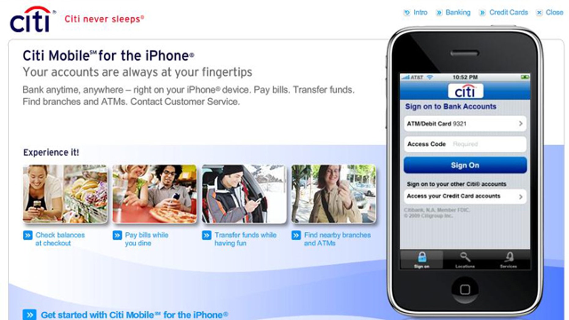 Citibank's iPhone app was accidentally storing user data, the company announced Monday.
