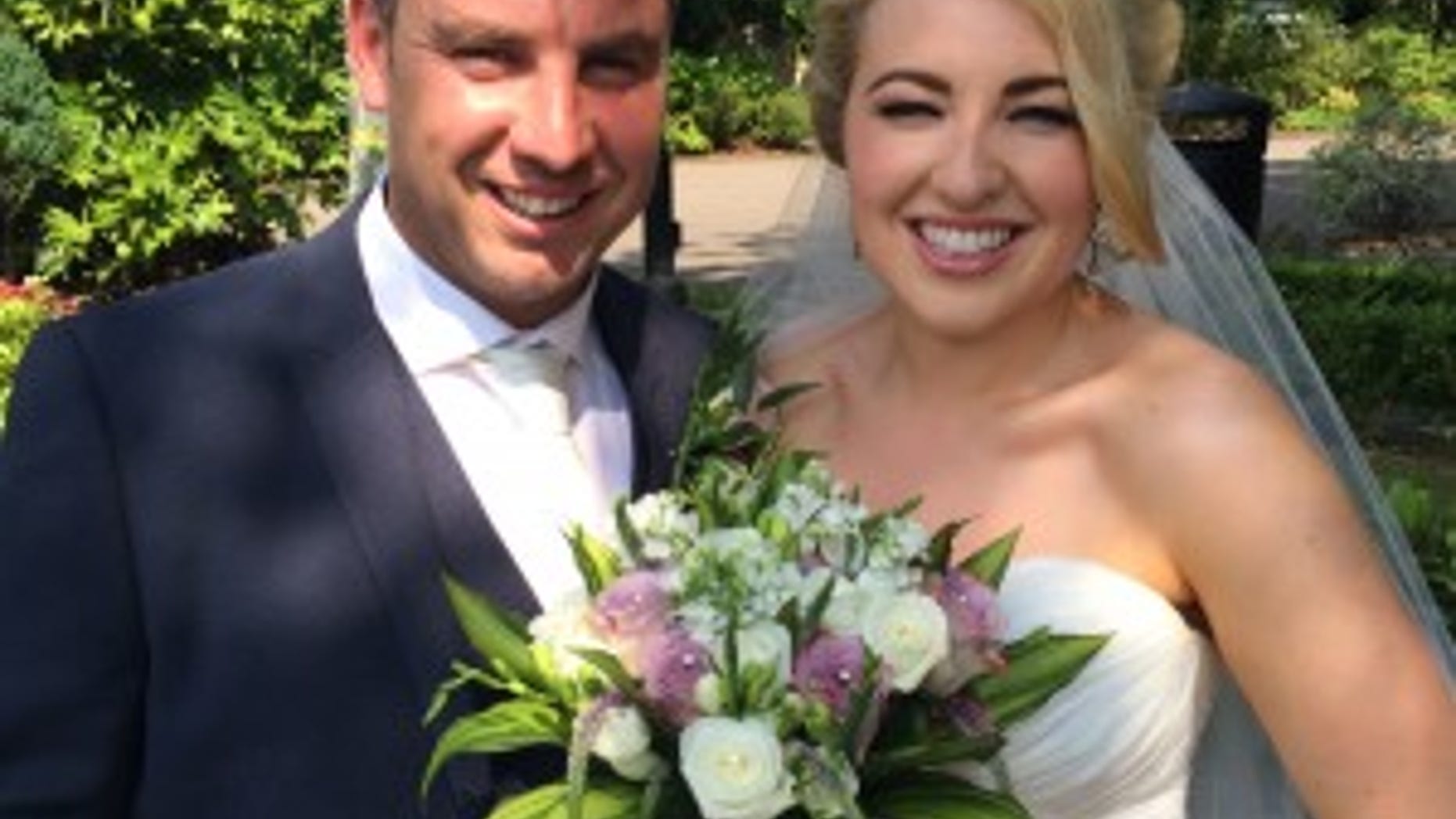 Clare and Paul Daly on their wedding day in July 2014.