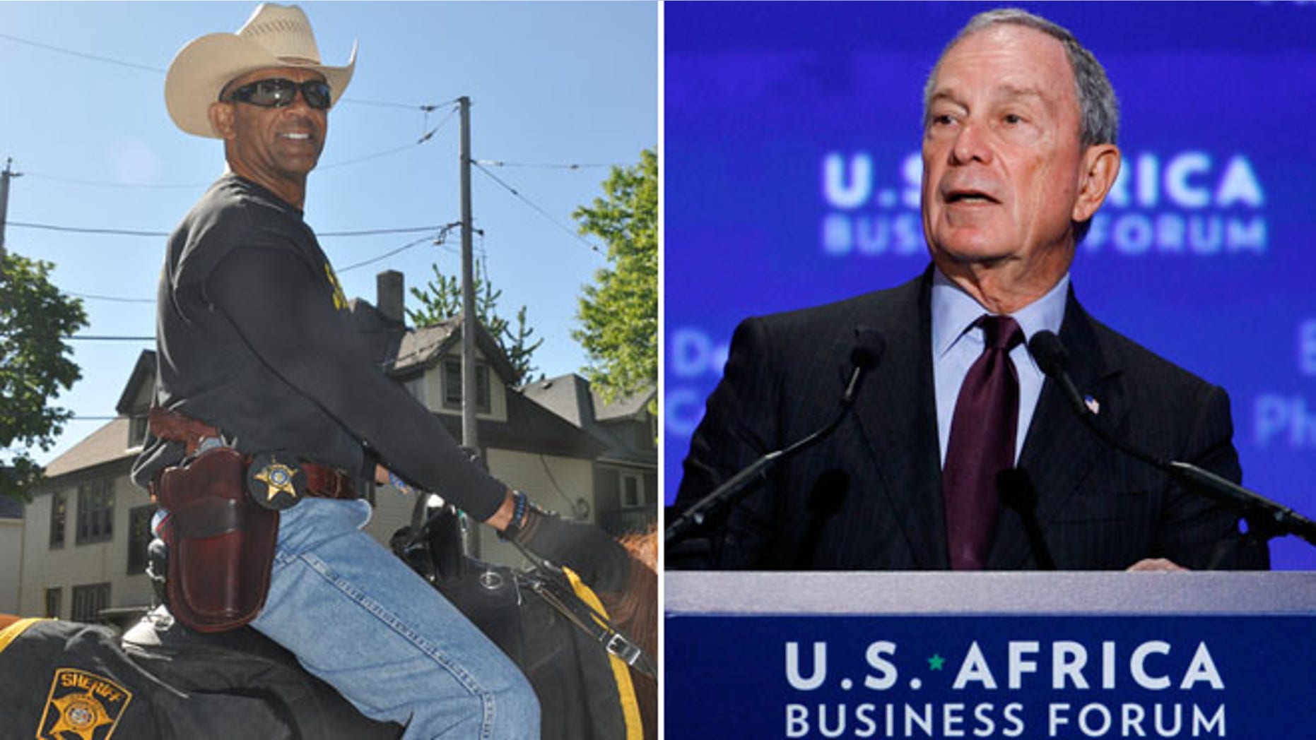 Milwaukee County Sheriff David A. Clarke, left, and former New York City Mayor Michael Bloomberg are seen in this composite image.