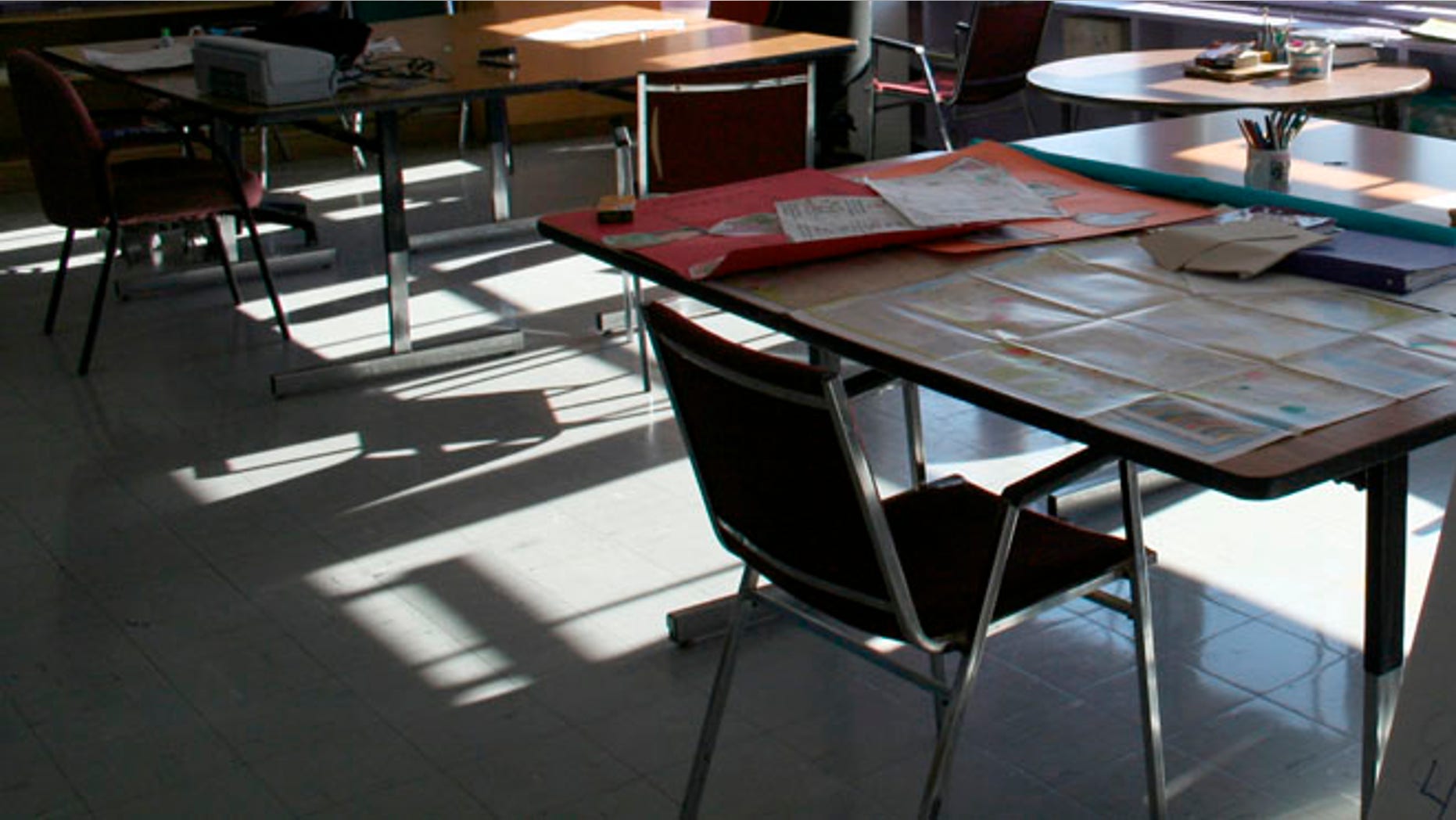 An empty classroom is shown in this 2008 file photo.