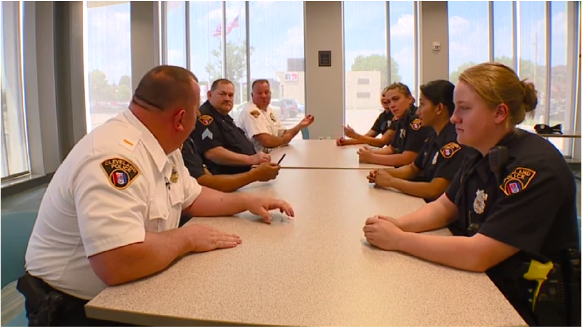 Four women joined the Cleveland Police Department, following their father's footsteps. (Fox 8 Cleveland)
