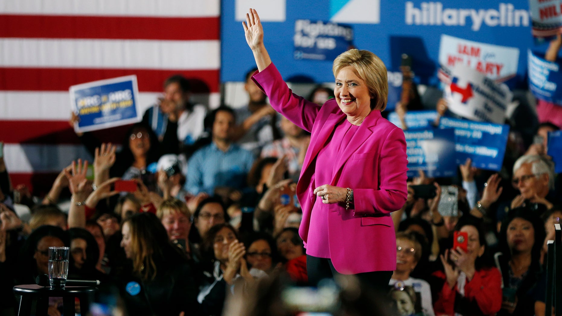Democratic candidate Hillary Clinton speaks at a rally Thursday, Feb. 18, 2016, in Las Vegas.