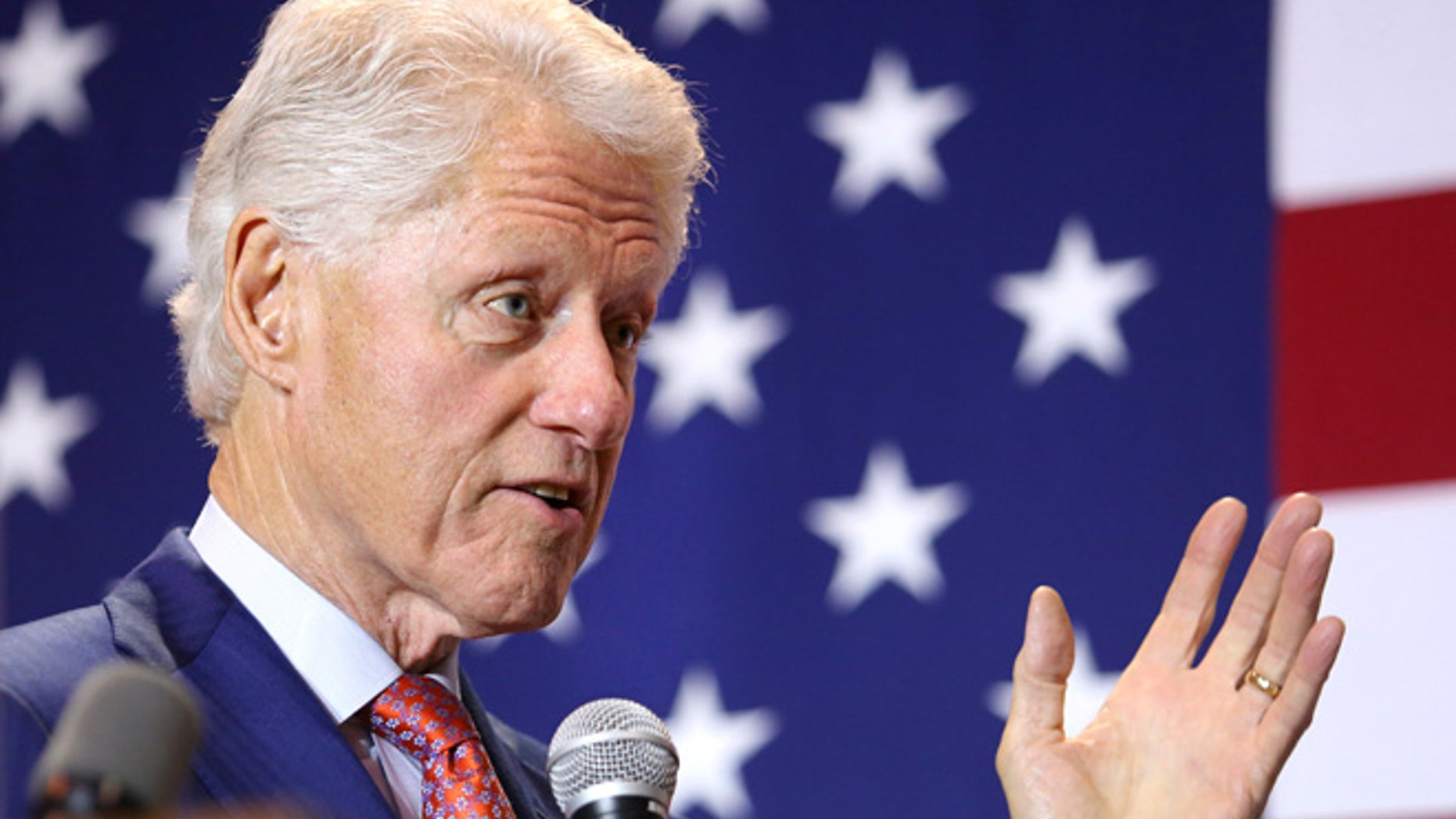 Former President Bill Clinton delivers remarks at Rollins College in Winter Park, Fla., on behalf of Democratic presidential candidate Hillary Clinton on Monday, March 14, 2016. (Joe Burbank/Orlando Sentinel via AP) MANDATORY CREDIT