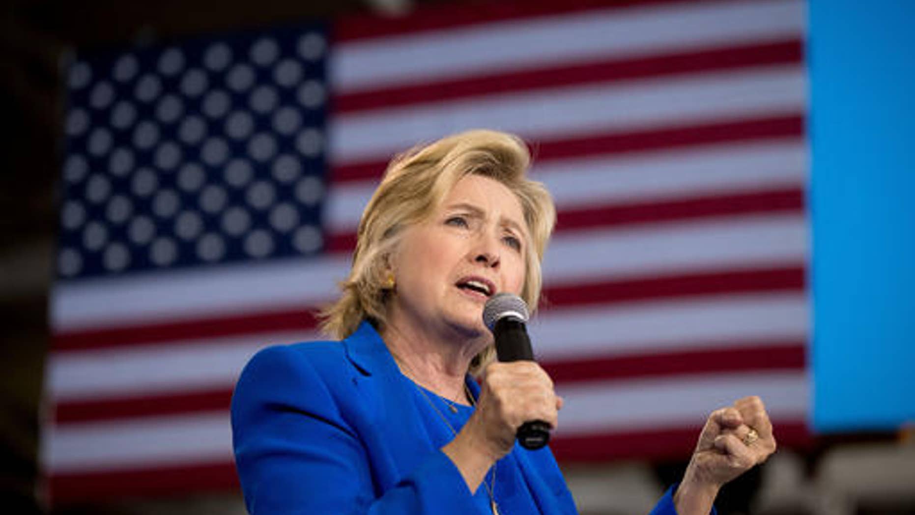 Democratic presidential candidate Hillary Clinton speaks at a rally at Johnson C. Smith University in Charlotte, N.C., Thursday, Sept. 8, 2016.