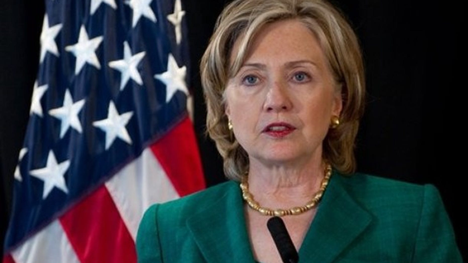 Monday: Secretary of State Hillary Clinton speaks about the situation on the Korean peninsula during a press conference in Beijing, China. (AP Photo)