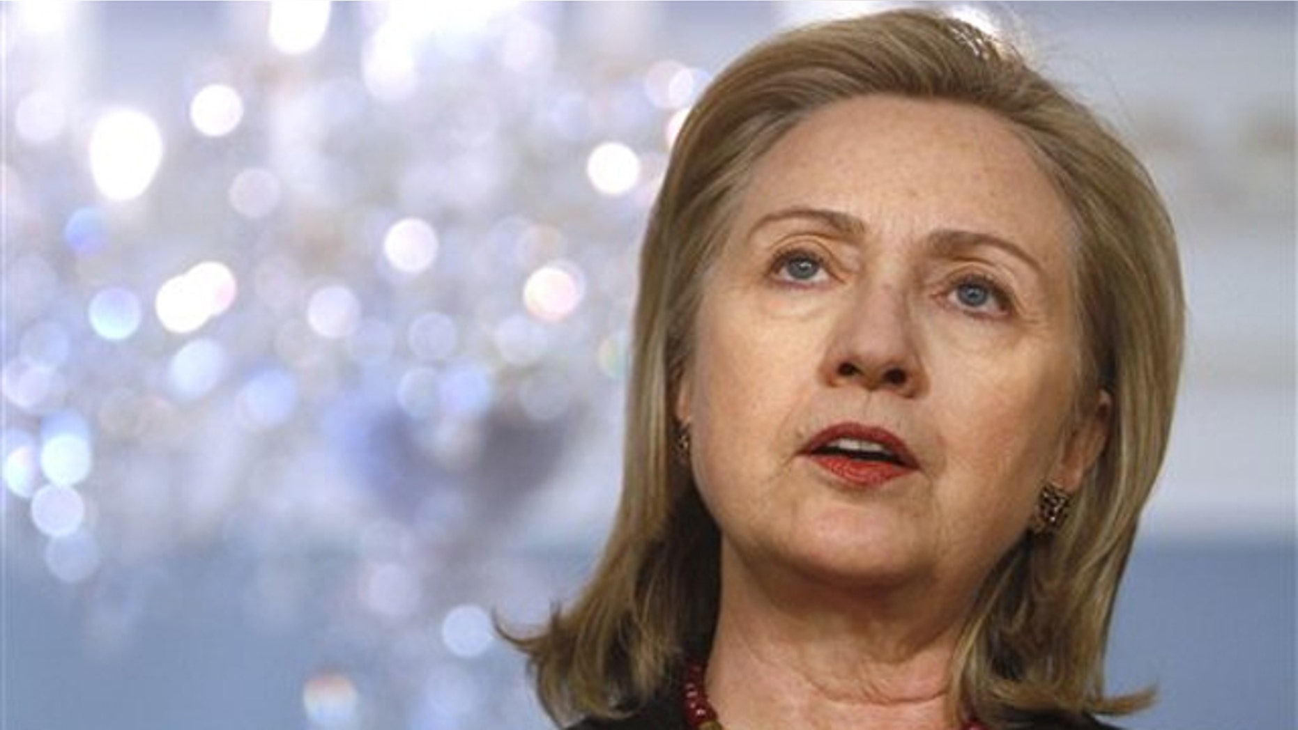 Secretary of State Hillary Clinton speaks at the State Department in Washington Feb. 22.