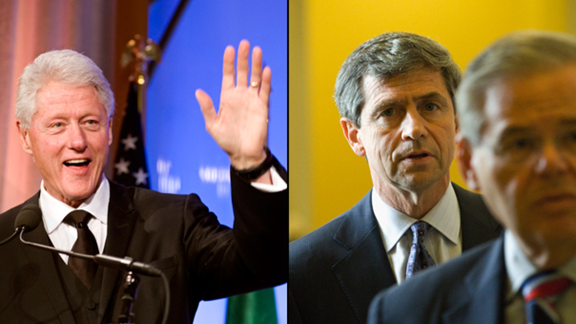 Former President Bill Clinton denies a White House account that he urged Rep. Joe Sestak to drop out of a Senate primary. (AP)