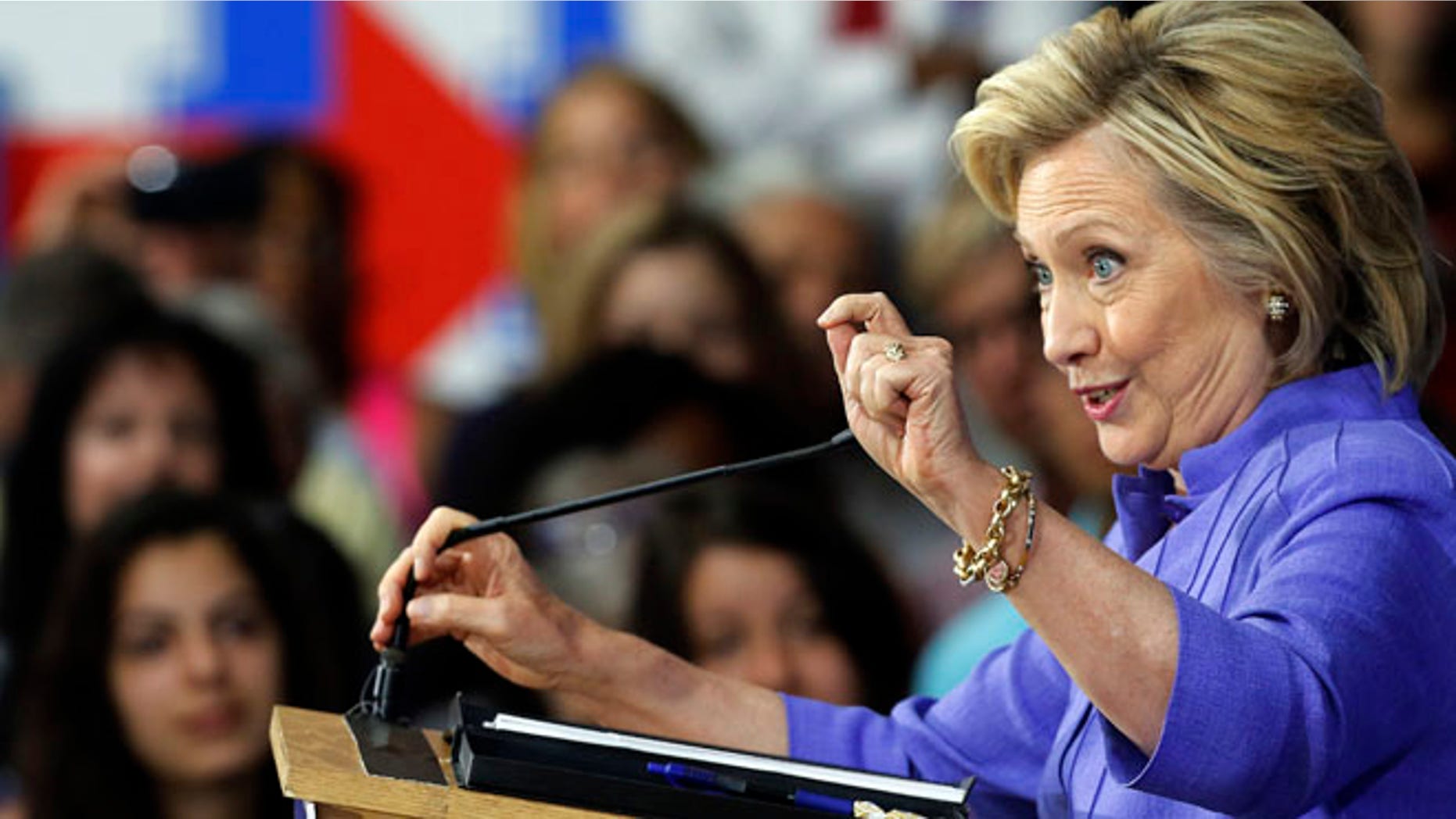 Aug 10, 2015: Democratic presidential candidate Hillary Clinton announces her college affordability plan at Exeter High School, N.H. (AP)