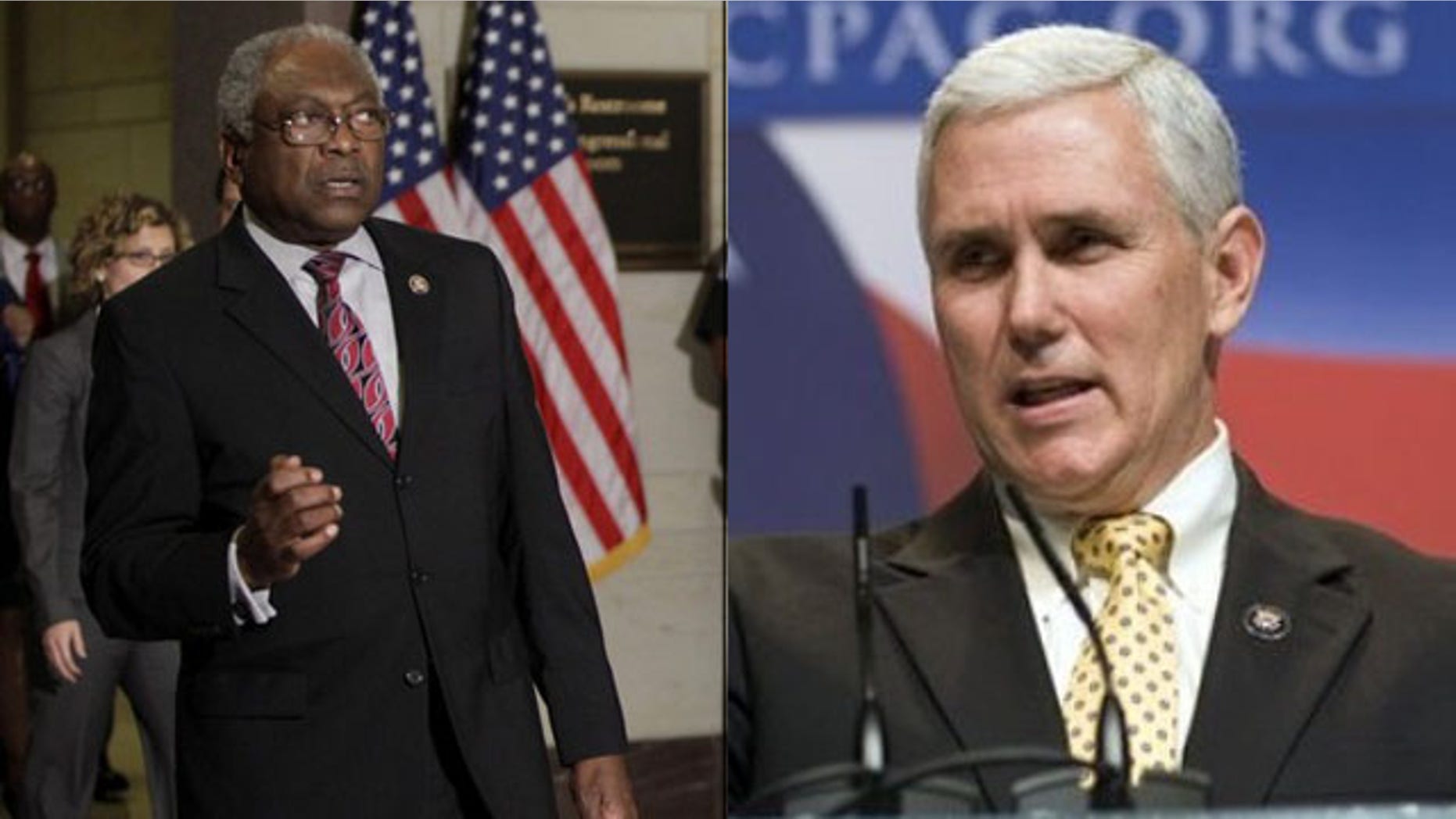 Shown here are Rep. James Clyburn, left, and Rep. Mike Pence. (Reuters/AP Photos)