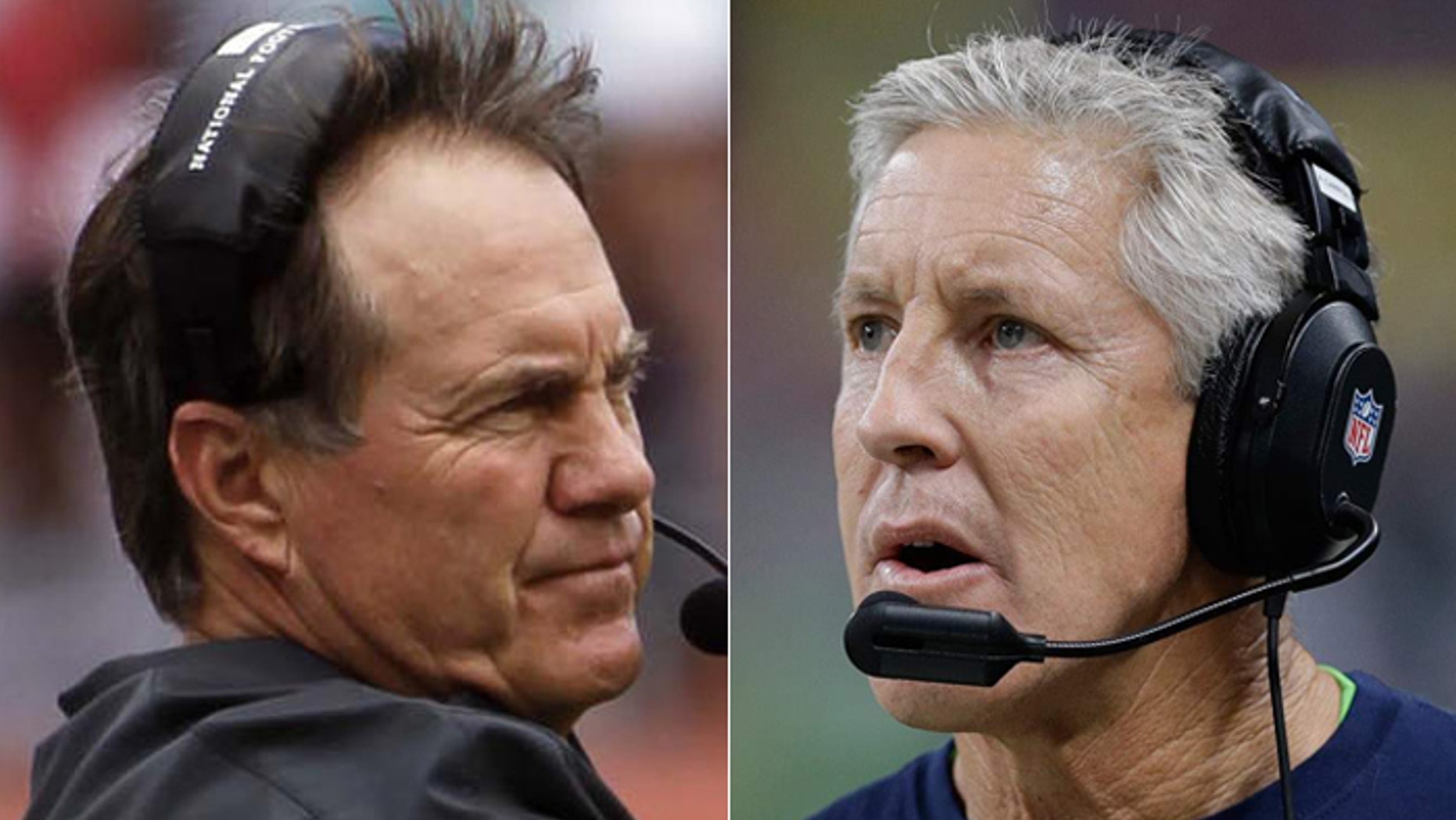 If fans look hard enough, they can find reasons to root against Patriots and head coach Bill Belichick, (l.), or the Seahawks, who are coached by Pete Carroll.