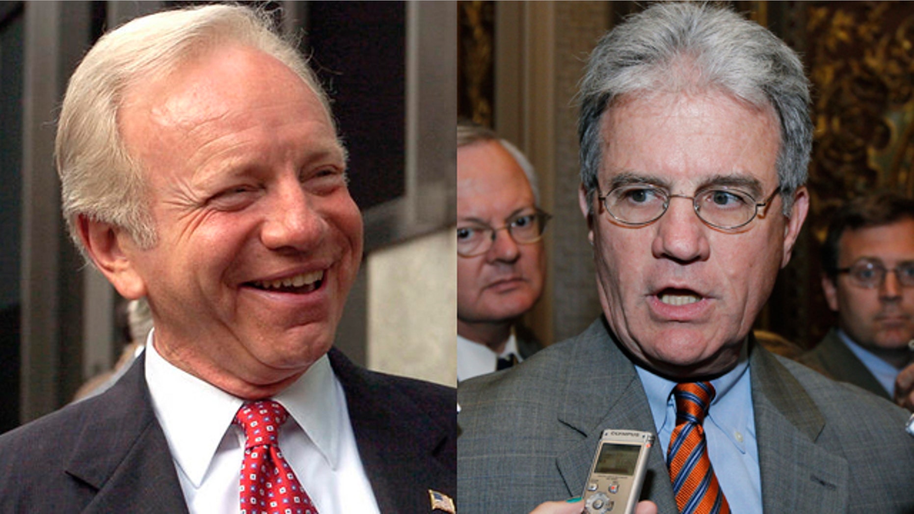Sens. Joe Lieberman, D-Conn., left, and Tom Coburn, R-Okla.
