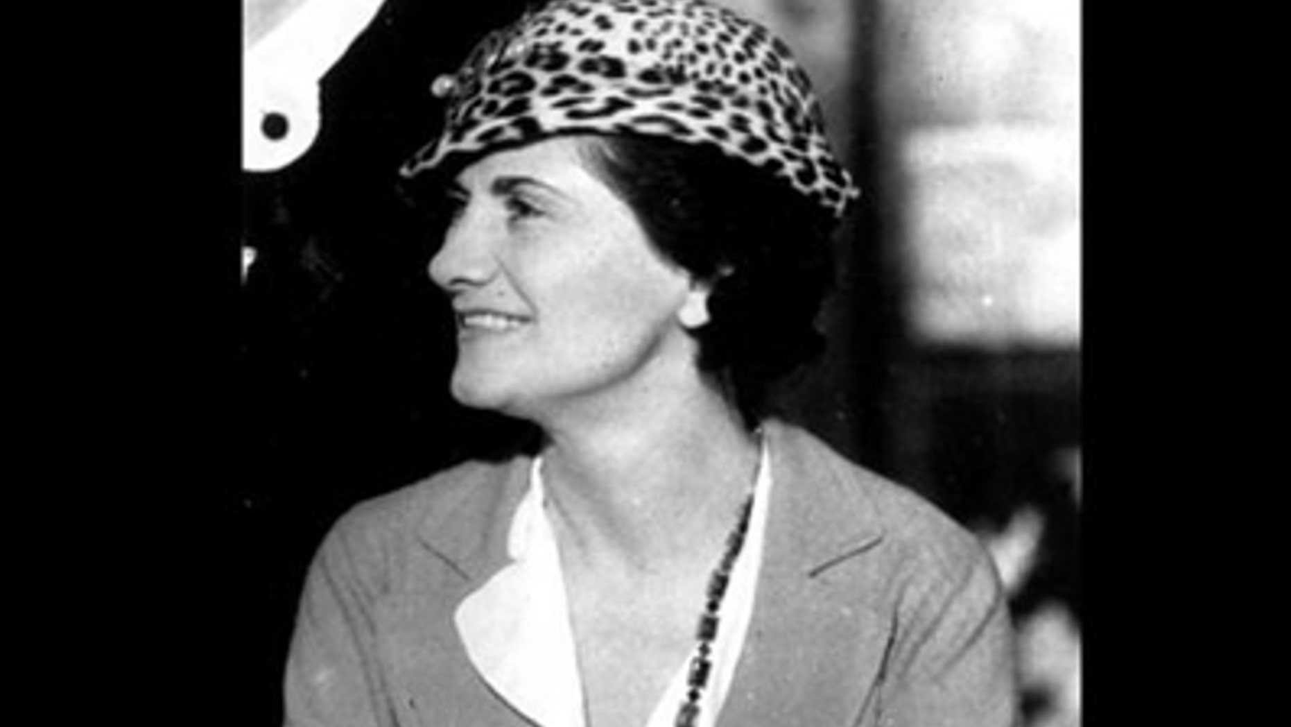 A headshot of French designer Gabrielle "Coco" Chanel, taken in 1934.