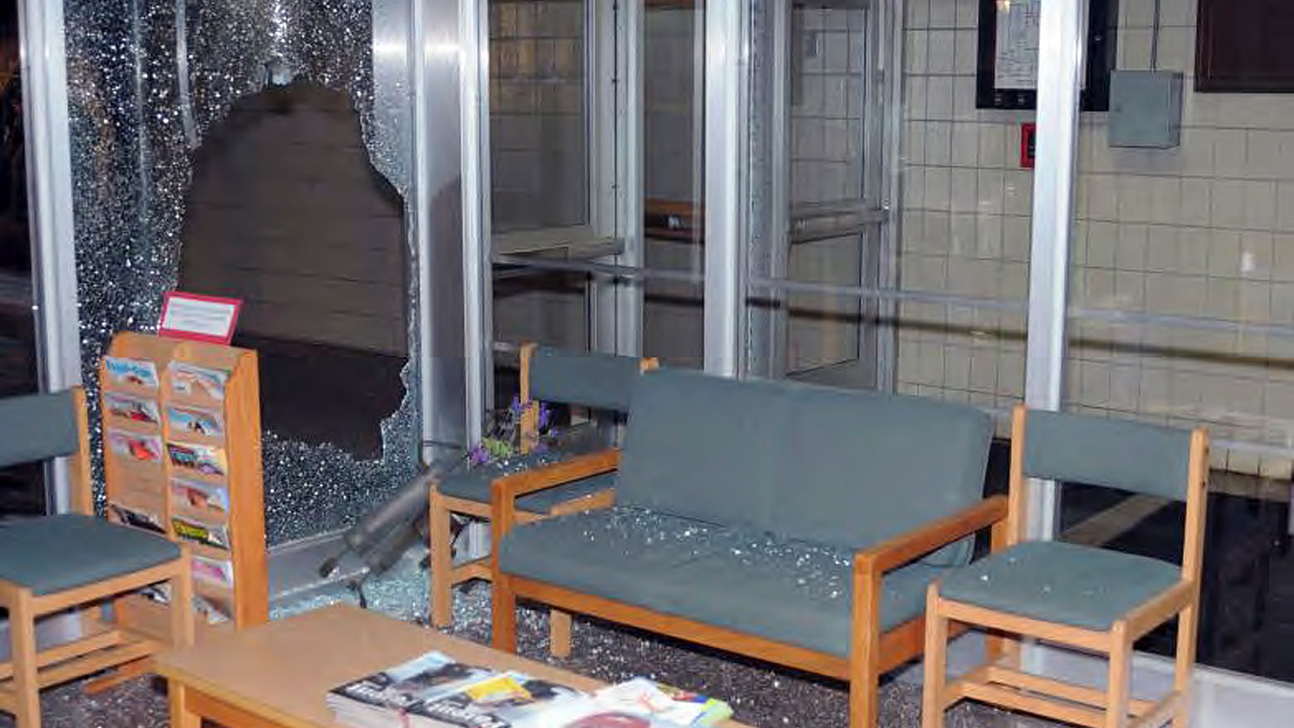 The entrance to Sandy Hook Elementary School in Newtown, Conn. on December 14, 2012.