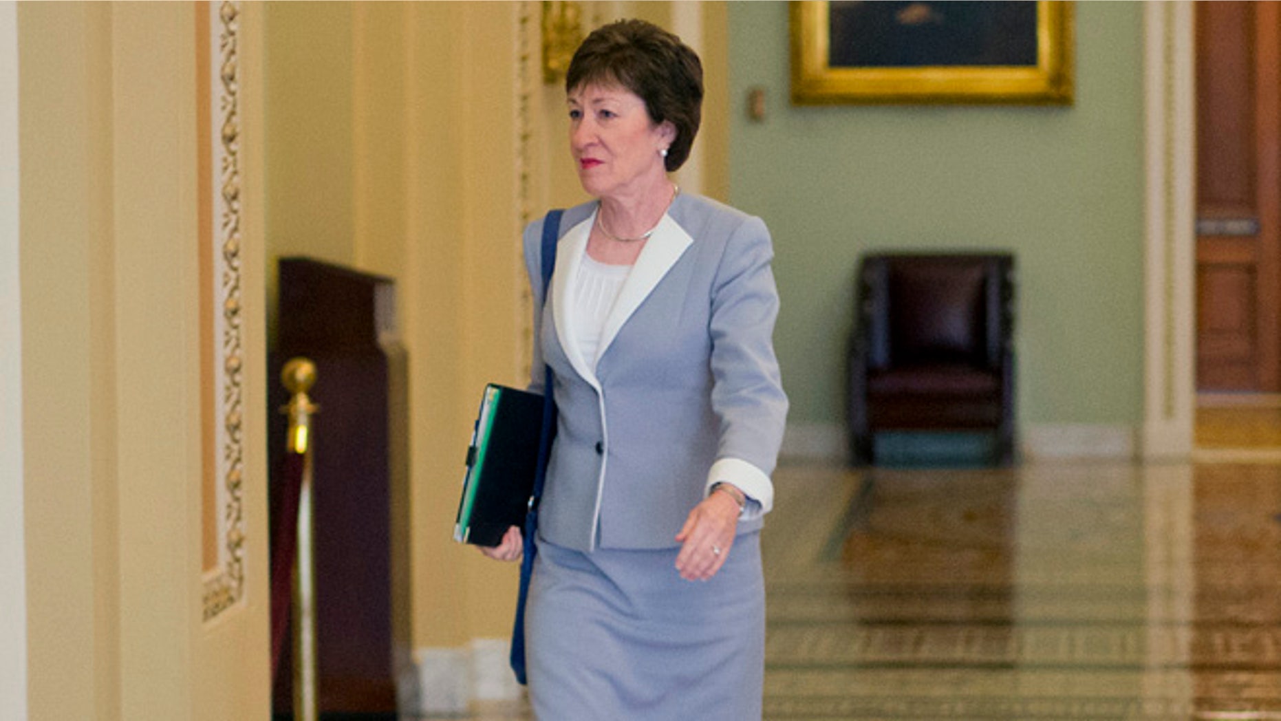Sept. 8, 2015: Sen. Susan Collins, R-Maine, walks to the Senate floor at the Capitol in Washington. (AP)