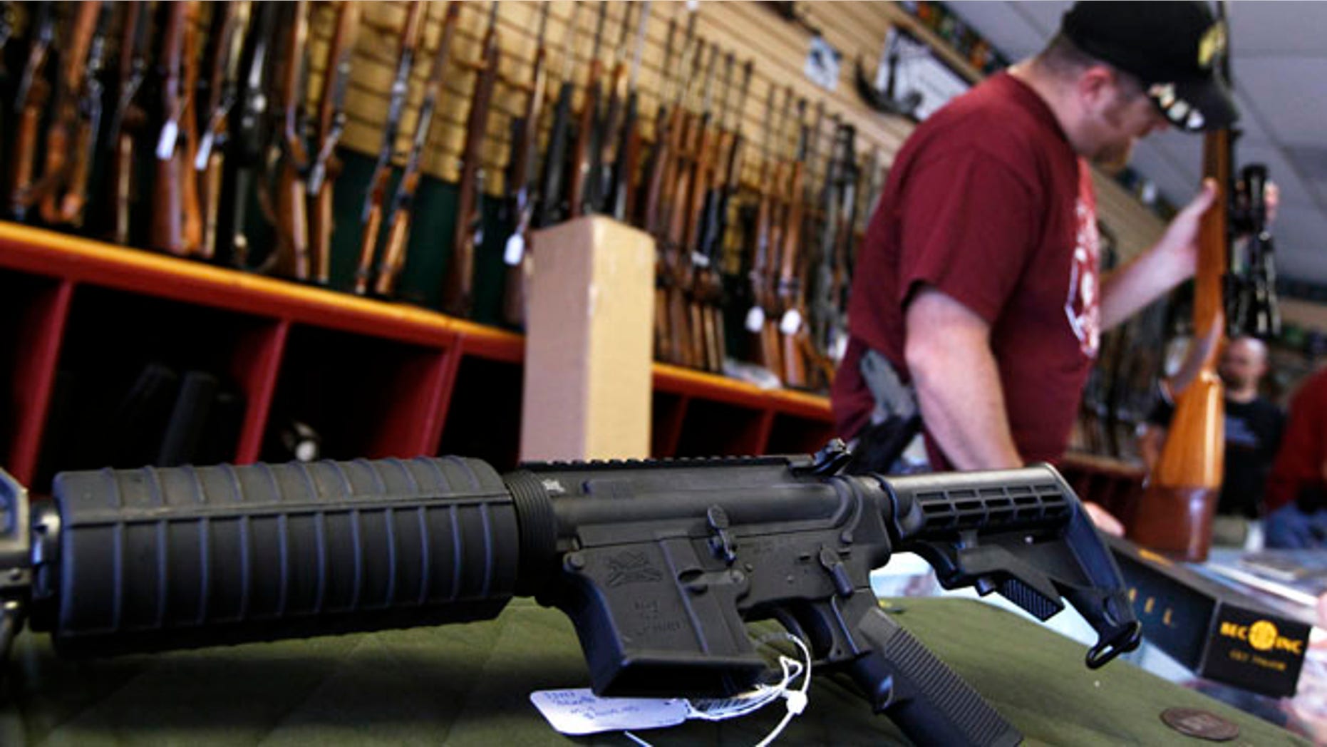 July 24, 2012: A Palmetto M4 assault rifle is seen at the Rocky Mountain Guns and Ammo store in Parker, Colorado.