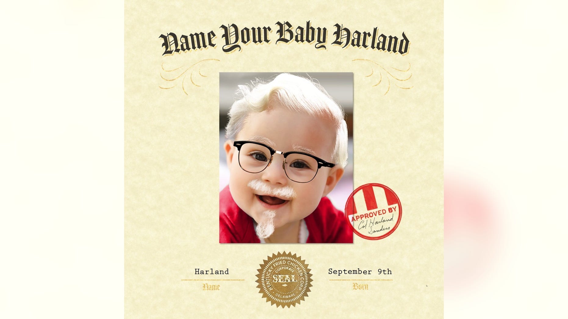 Le nouveau concours «Nommez votre bébé Harland» de KFC a demandé aux parents de faire exactement cela pour une chance de 11 000 $.