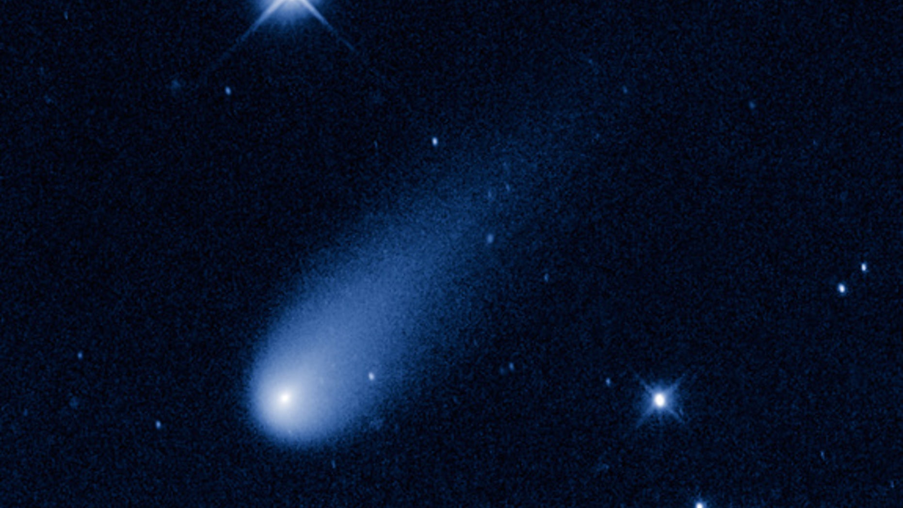 May 8, 2013: The Hubble Space Telescope captured this view of Comet ISON, C/2012 S1 (ISON) as it streaked between the orbits of Jupiter and Mars at a speed of about 48,000 mph.