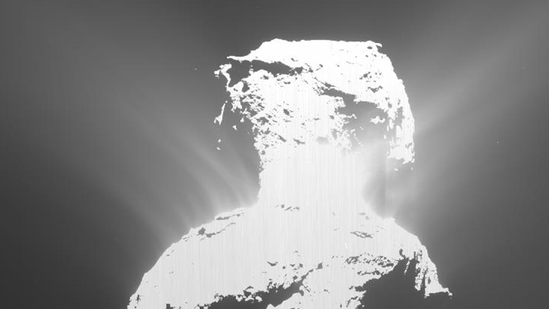 Screenshot from a GIF of the outburst released by the European Space Agency.