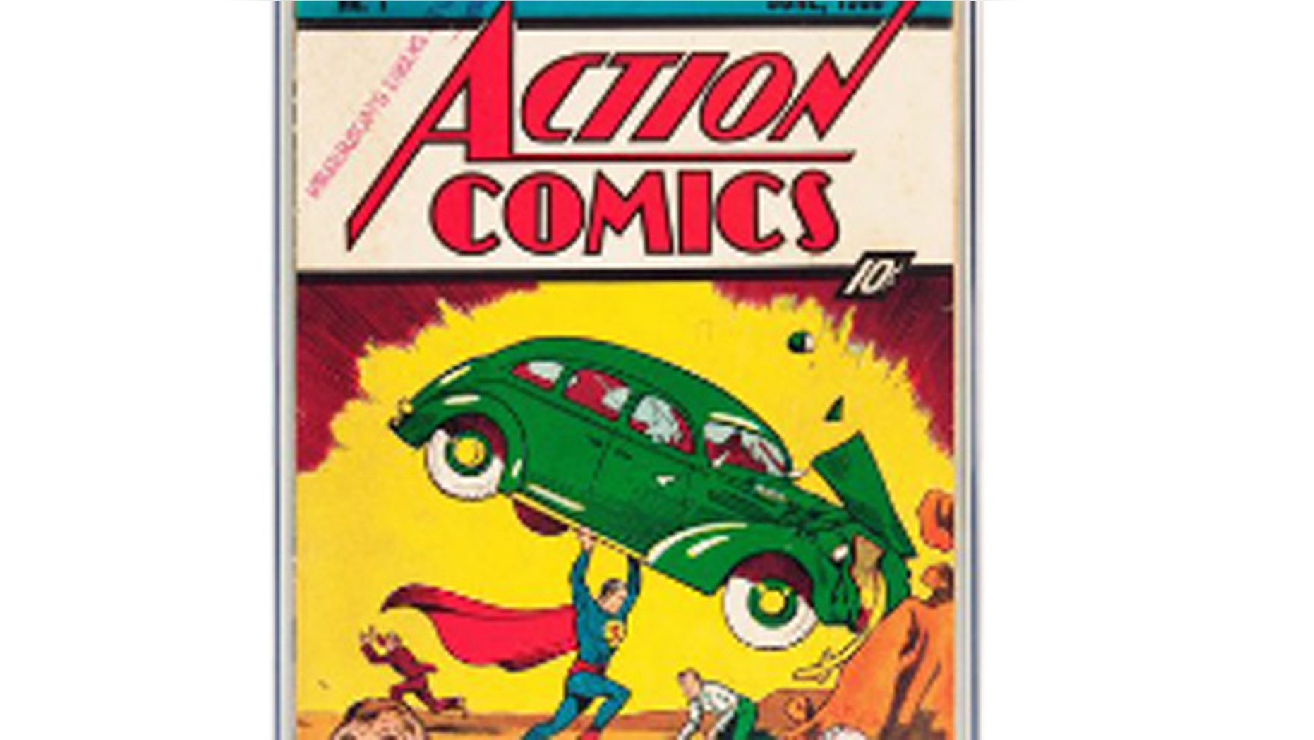 Feb. 13, 2012: This handout photo provided by Heritage Auction shows the CGC-Certified 3.0 copy of Action Comics #1 from the Billy Wright Collection at Heritage Auctions in Dallas,Texas.