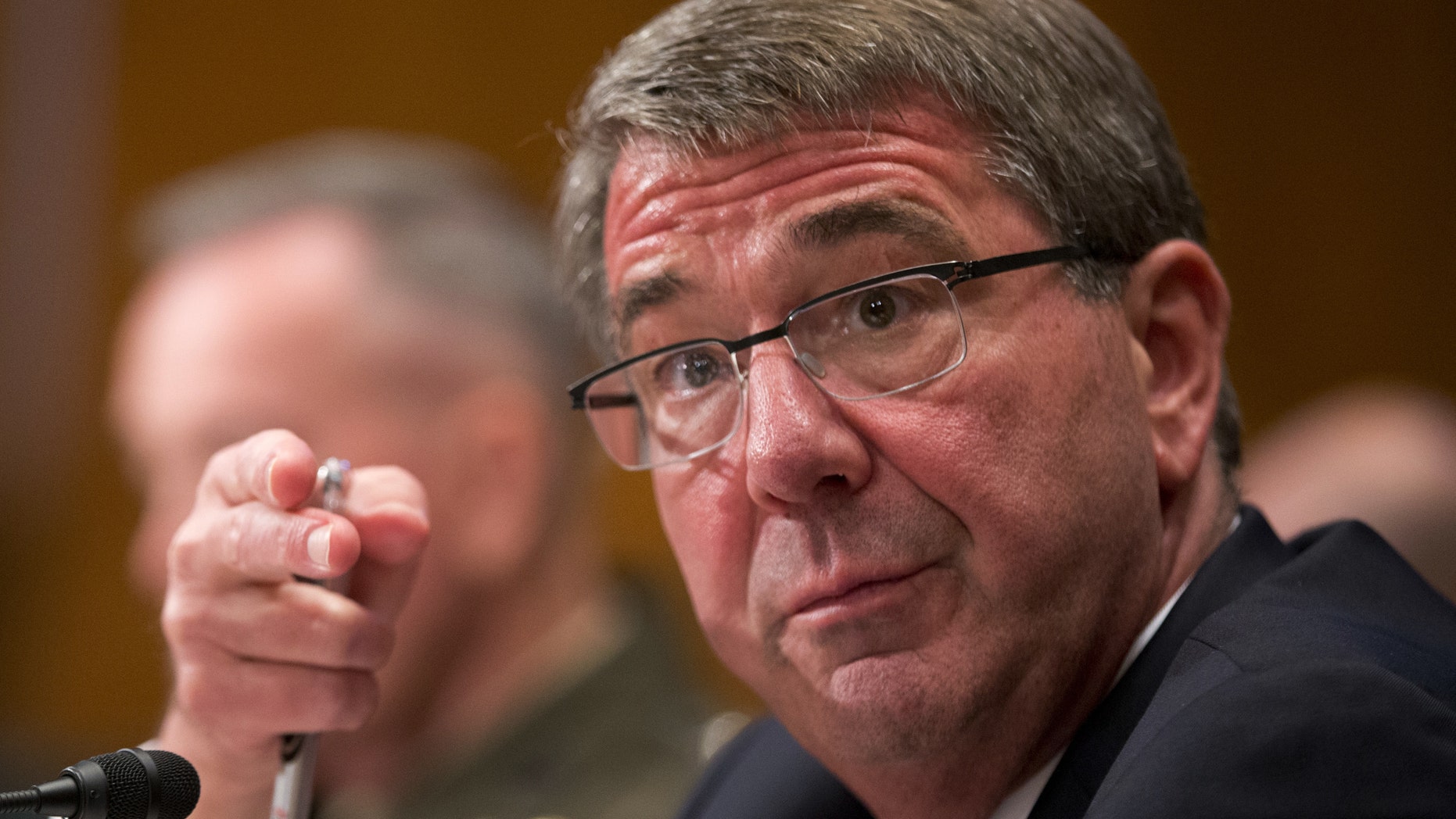 April 27, 2016: Defense Secretary Ash Carter, testifies on Capitol Hill in Washington before a Senate Defense subcommittee hearing to review the fiscal 2017 Defense Department budget request.