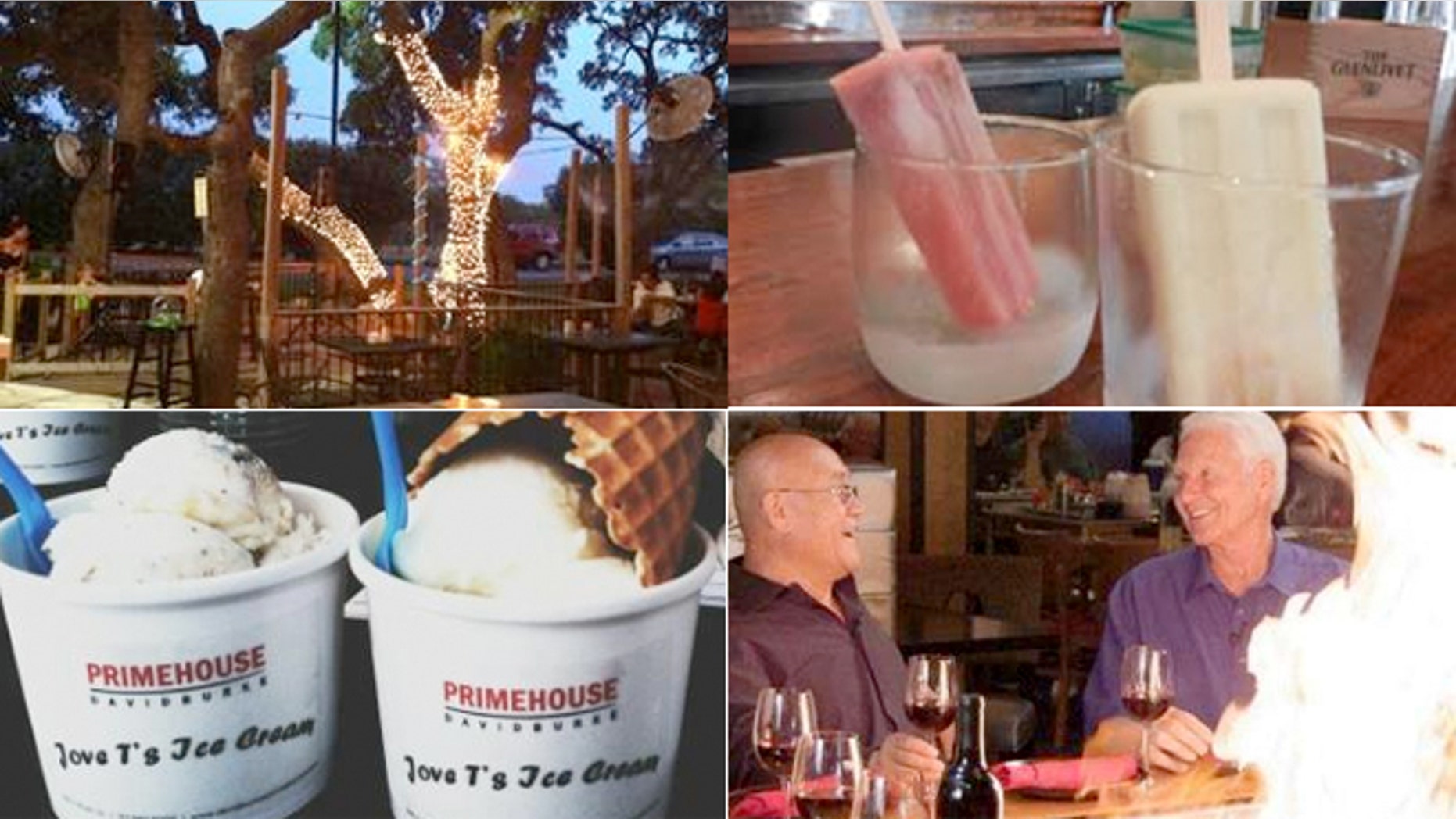 La Hacienda de los Barrios deck, ice pops from Davio’s Northern Italian Steakhouse, ice cream at David Burke’s pop up shop at Primehouse, Mr. An at his Teppan Steak & Sushi restuarant.